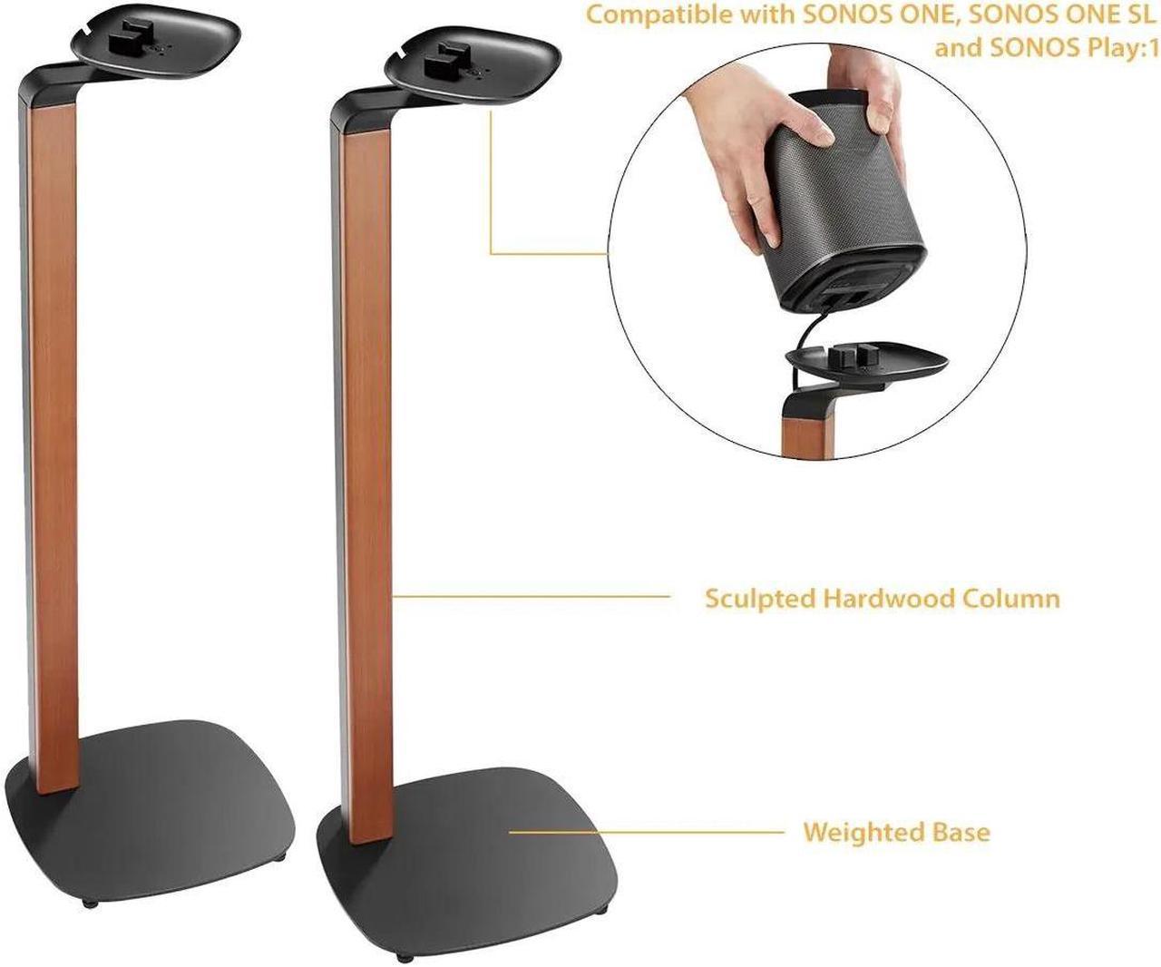 Boost Industries SB-62F Floor Speaker Stand with Hardwood Column for SONOS® ONE, SONOS® ONE SL and SONOS Play:1 (Pair)