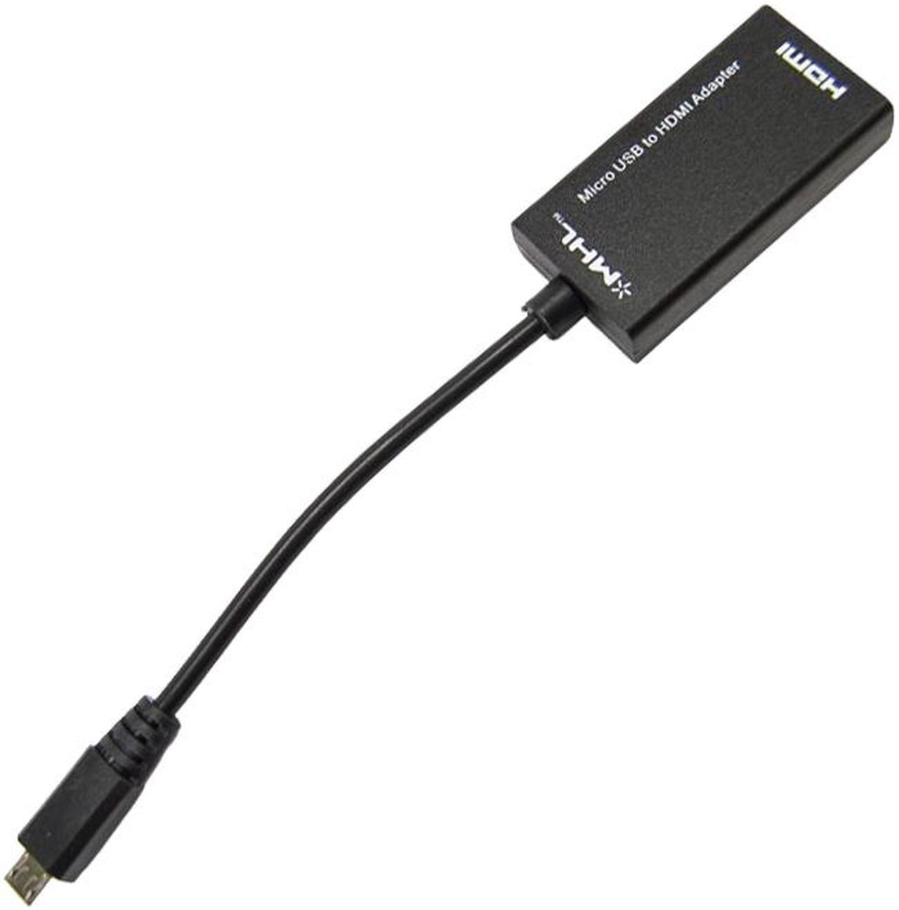 Alt view image 4 of 6 - MHL 5-Pin MicroUSB to HDMI Adapter Cable 1080p Video Audio Output