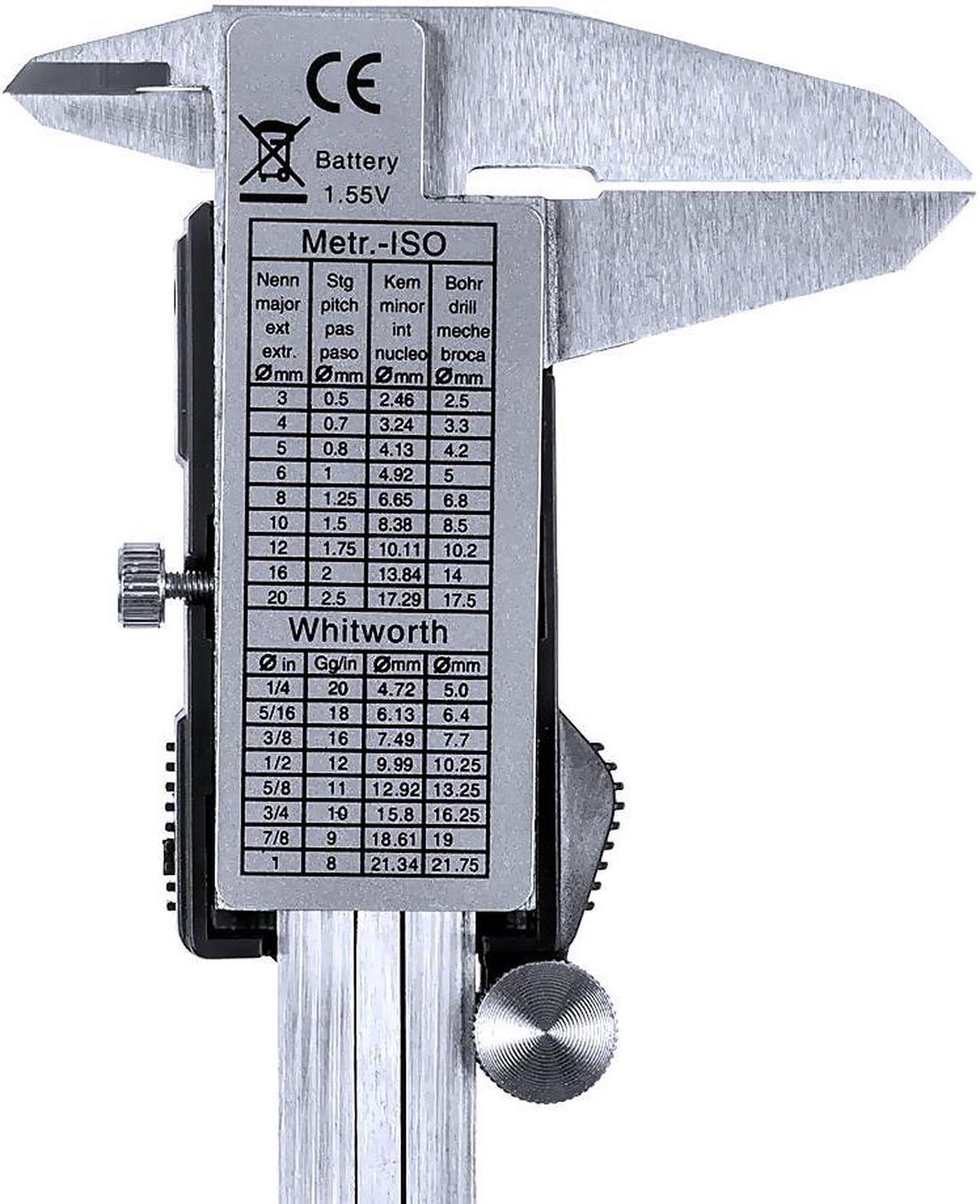 Alt view image 6 of 7 - Steel 6-Inch Digital Caliper with Extra-Large LCD Screen with Battery and Case