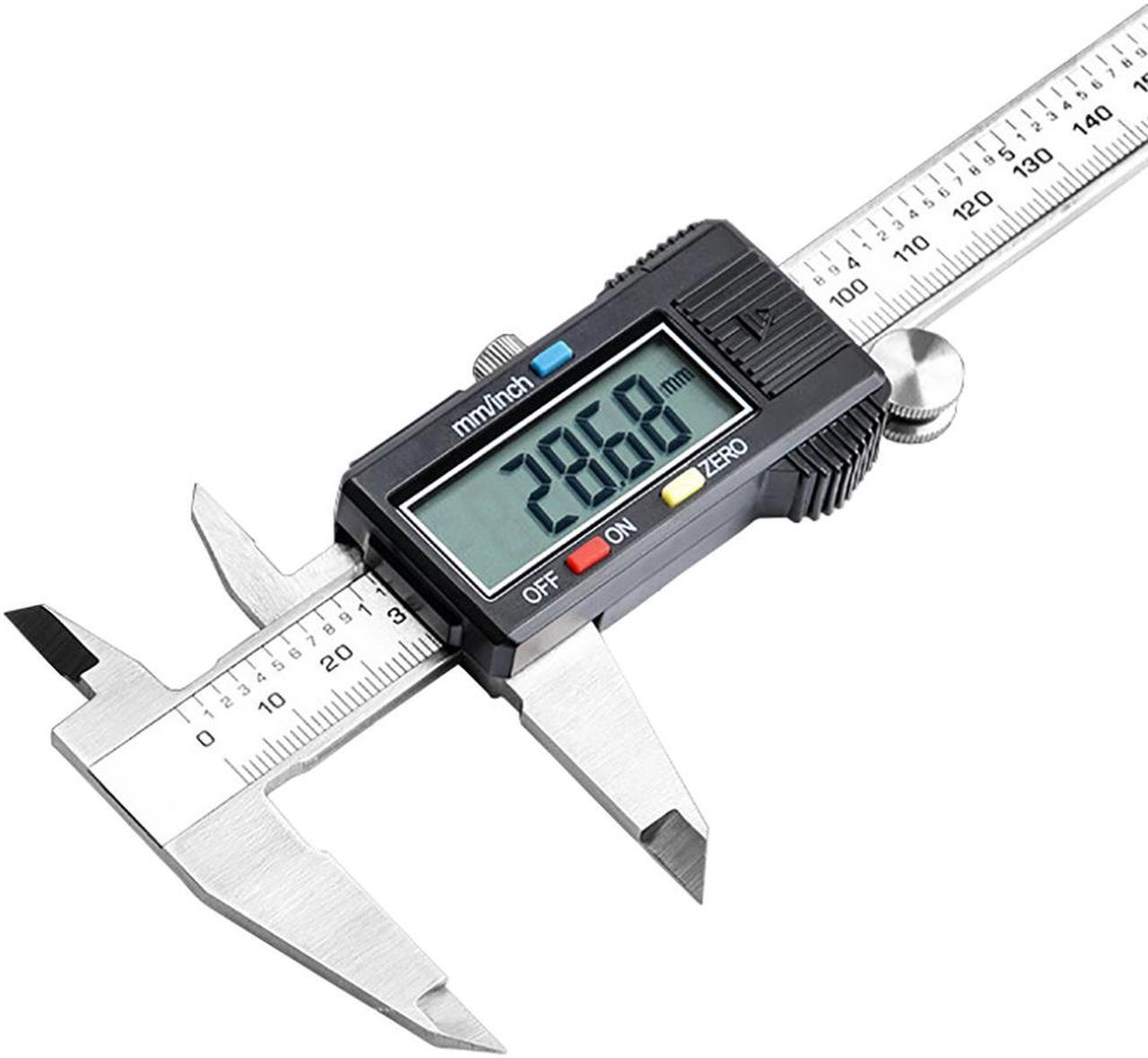 Alt view image 4 of 7 - Steel 6-Inch Digital Caliper with Extra-Large LCD Screen with Battery and Case