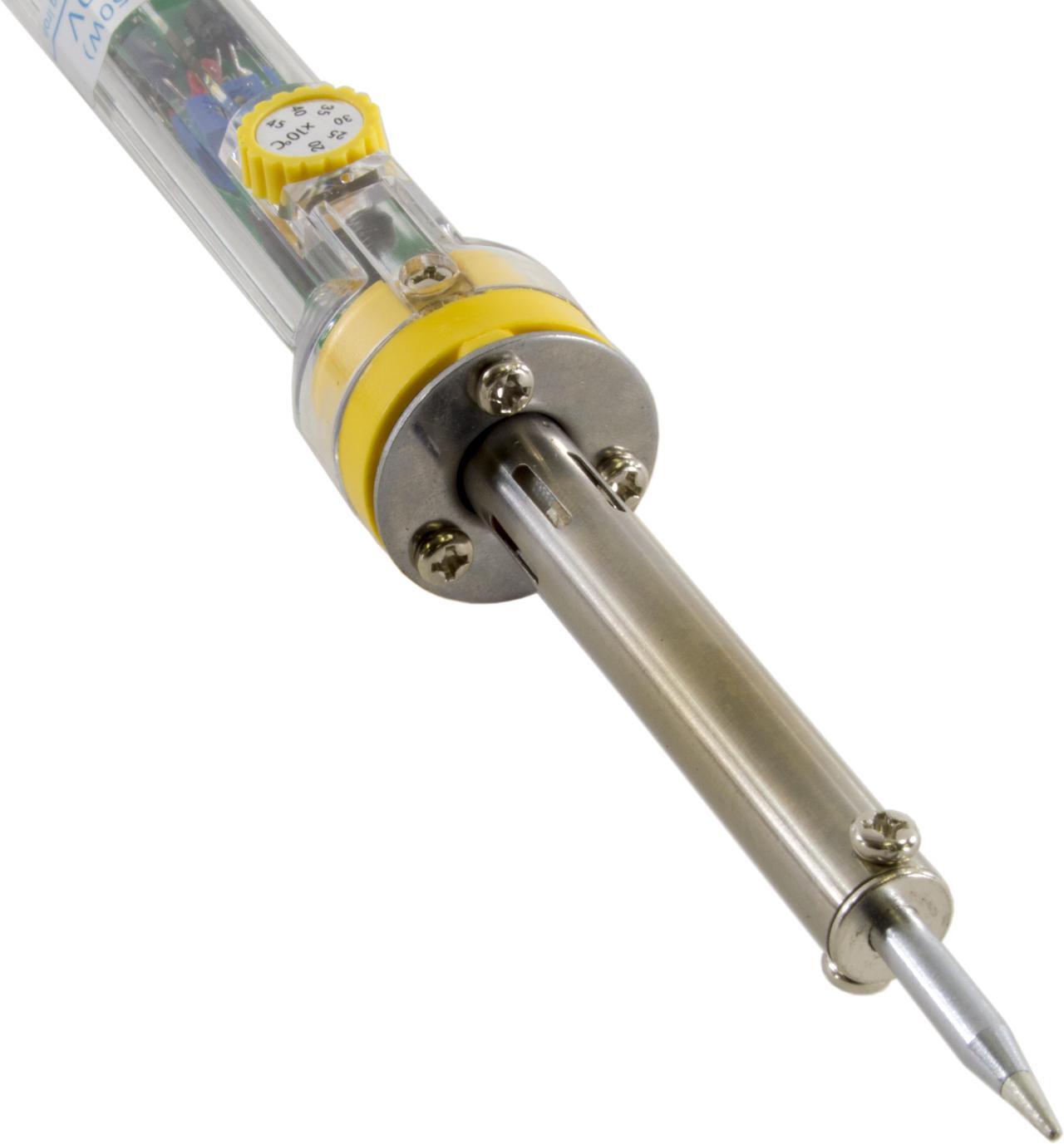 Alt view image 2 of 5 - 30W to 50W Adjustable Variable Temperature Soldering Iron Set - Includes 3 Spare Tips, Iron Stand Holder, and 10 Grams of Solder
