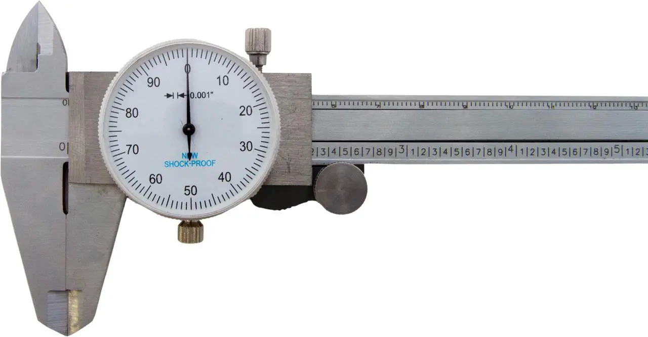 Alt view image 2 of 7 - 6" Utility Dial Caliper, 0.001" Resolution with Slide Lock, Stainless Steel Construction, Storage Case Included