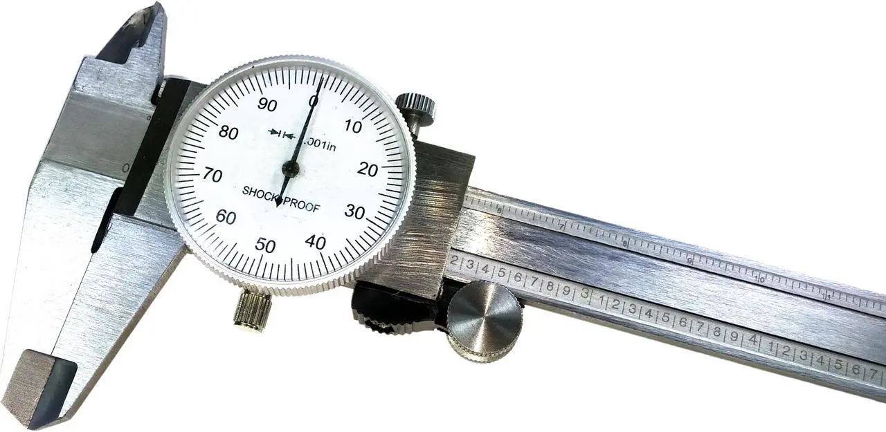 Alt view image 7 of 7 - 6" Utility Dial Caliper, 0.001" Resolution with Slide Lock, Stainless Steel Construction, Storage Case Included