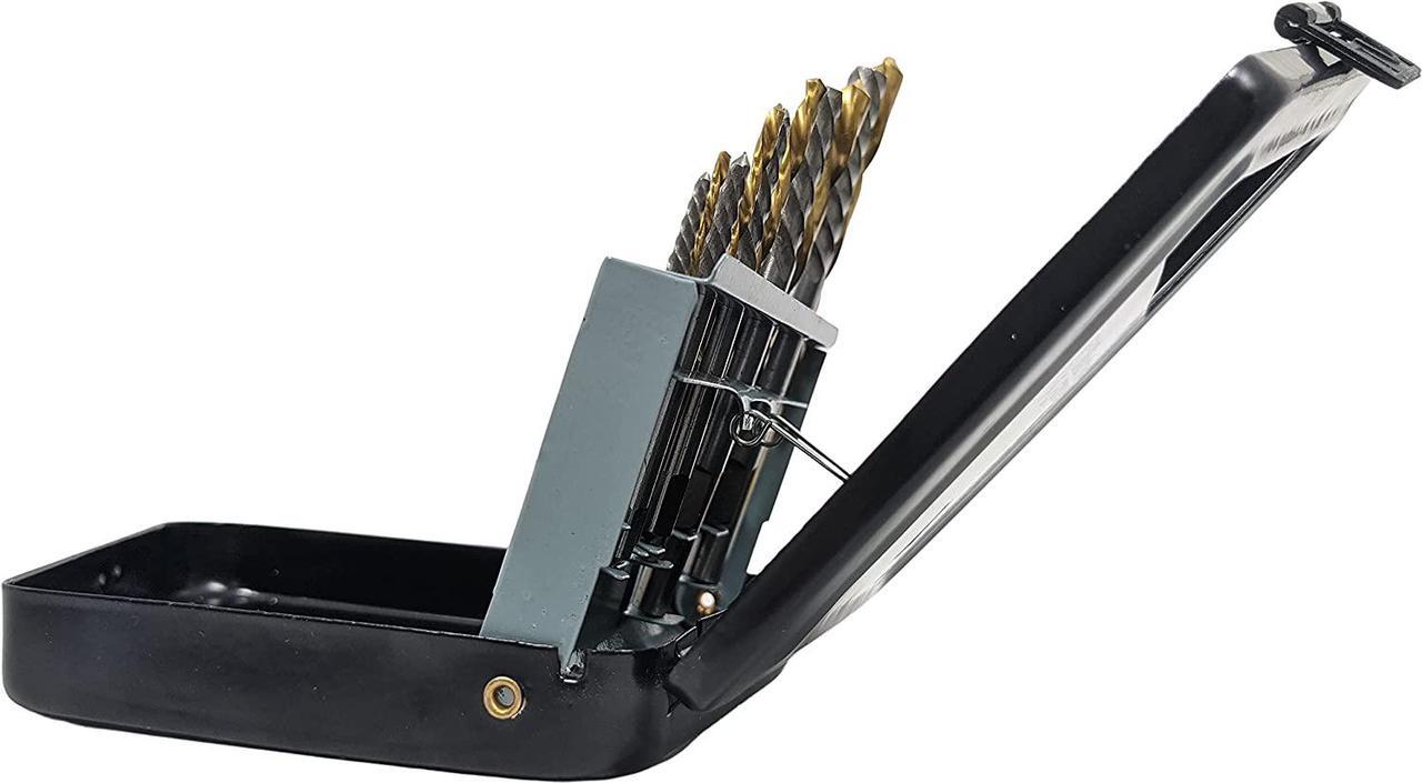 Alt view image 7 of 7 - 10 Piece Screw Extractor and Left Hand Drill Bit Set, Easily Remove Stripped Screws and Damaged Bolts, Includes 5 HSS Left-Hand Drill Bits, 5 GCr15 Extractors, and Metal Case