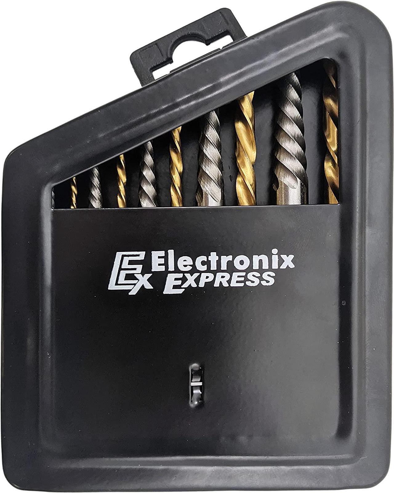 Alt view image 6 of 7 - 10 Piece Screw Extractor and Left Hand Drill Bit Set, Easily Remove Stripped Screws and Damaged Bolts, Includes 5 HSS Left-Hand Drill Bits, 5 GCr15 Extractors, and Metal Case