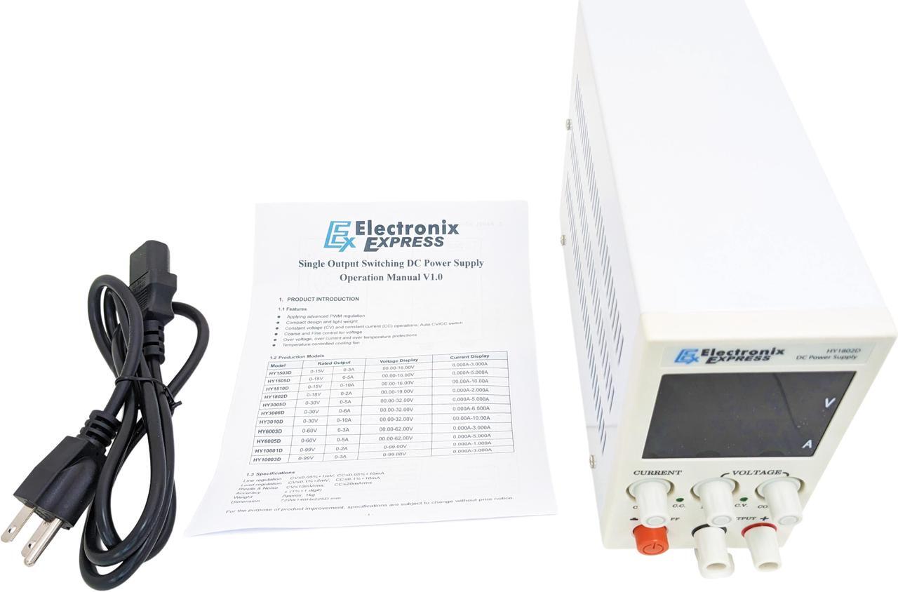 Alt view image 3 of 5 - Variable DC Power Supply 0-18V, 0-2A with LED Displays, Compact & Lightweight