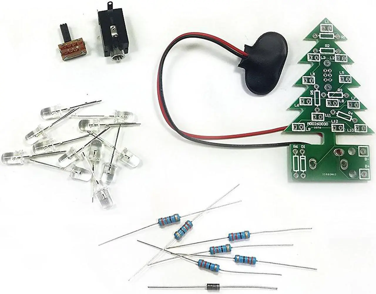 Alt view image 2 of 3 - Colorful Flashing Christmas Tree Beginner Level Soldering Kit