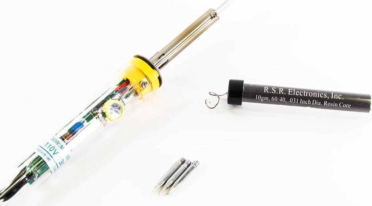 Alt view image 4 of 5 - 30W to 50W Adjustable Variable Temperature Soldering Iron Set - Includes 3 Spare Tips, Iron Stand Holder, and 10 Grams of Solder