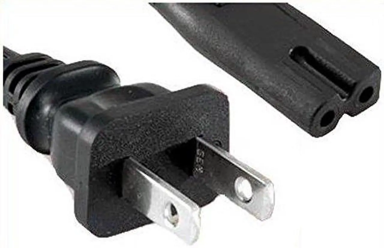 Alt view image 2 of 2 - 6ft 2 prong polarized power cord for arris router modem; vizio, sharp sanyo emerson tv; sony playstation 1 2 ps1 ps2; bose companion 3 5 speaker audio system ac wall cable