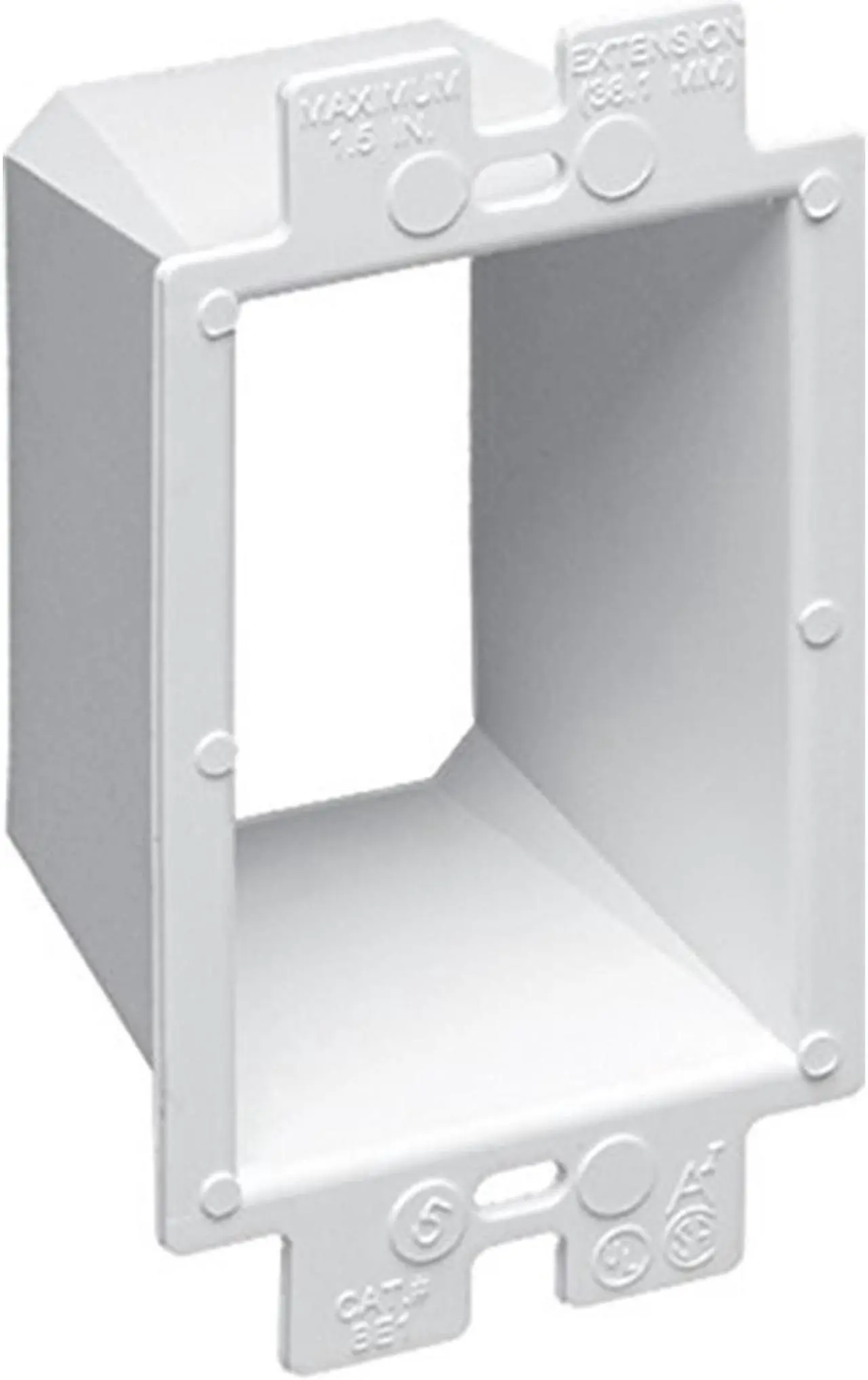 Alt view image 2 of 2 - iMBAPrice BE1-1 (1-Gang) Electrical Power Outlet Box Extender - White (Made in USA)