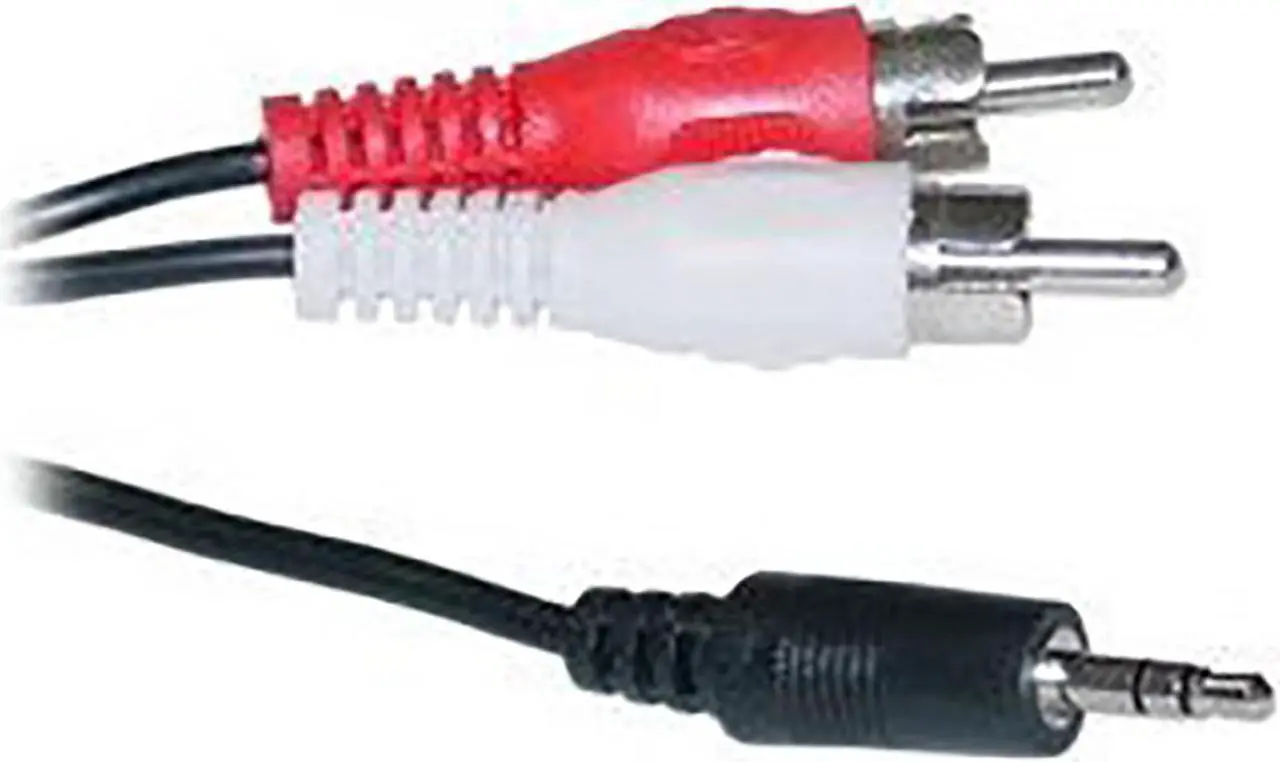 Alt view image 2 of 4 - 3.5 MM Stereo Male to Two RCA Male Cable 25 ft - 22 AWG