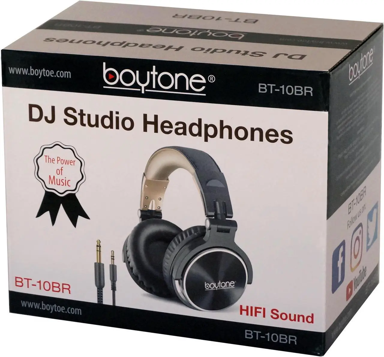 Alt view image 7 of 7 - Boytone BT-10BR Wired Over Ear Headphones Studio Monitor & Mixing DJ Stereo Headsets with 50mm Drivers and 1/4 to 3.5mm Audio Jack for Audio Mixer Computer, Phone, Guitar, Laptop, Amplifier, TV