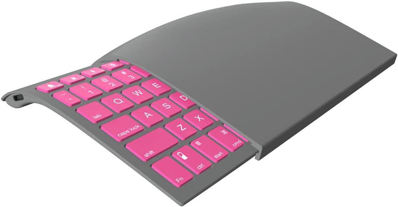 Alt view image 2 of 2 - ZAGGkeys Case with Universal Wireless Keyboard for All Bluetooth Smartphones and Tablets - Charcoal/Hot Pink