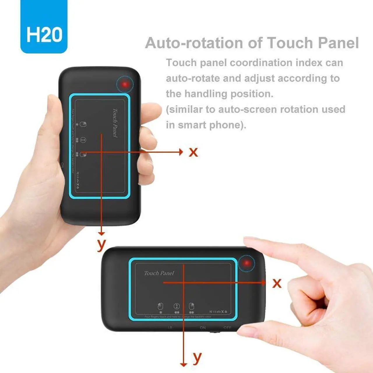Alt view image 7 of 7 - Mini Wireless Keyboard,H20 Mini Keyboard with Touchpad,Backlit Small Wireless Keyboard,Full Size Touchpad,Handheld IR Remote Keyboard for Android TV Box Windows PC,HTPC,IPTV,PC,Raspberry Pi