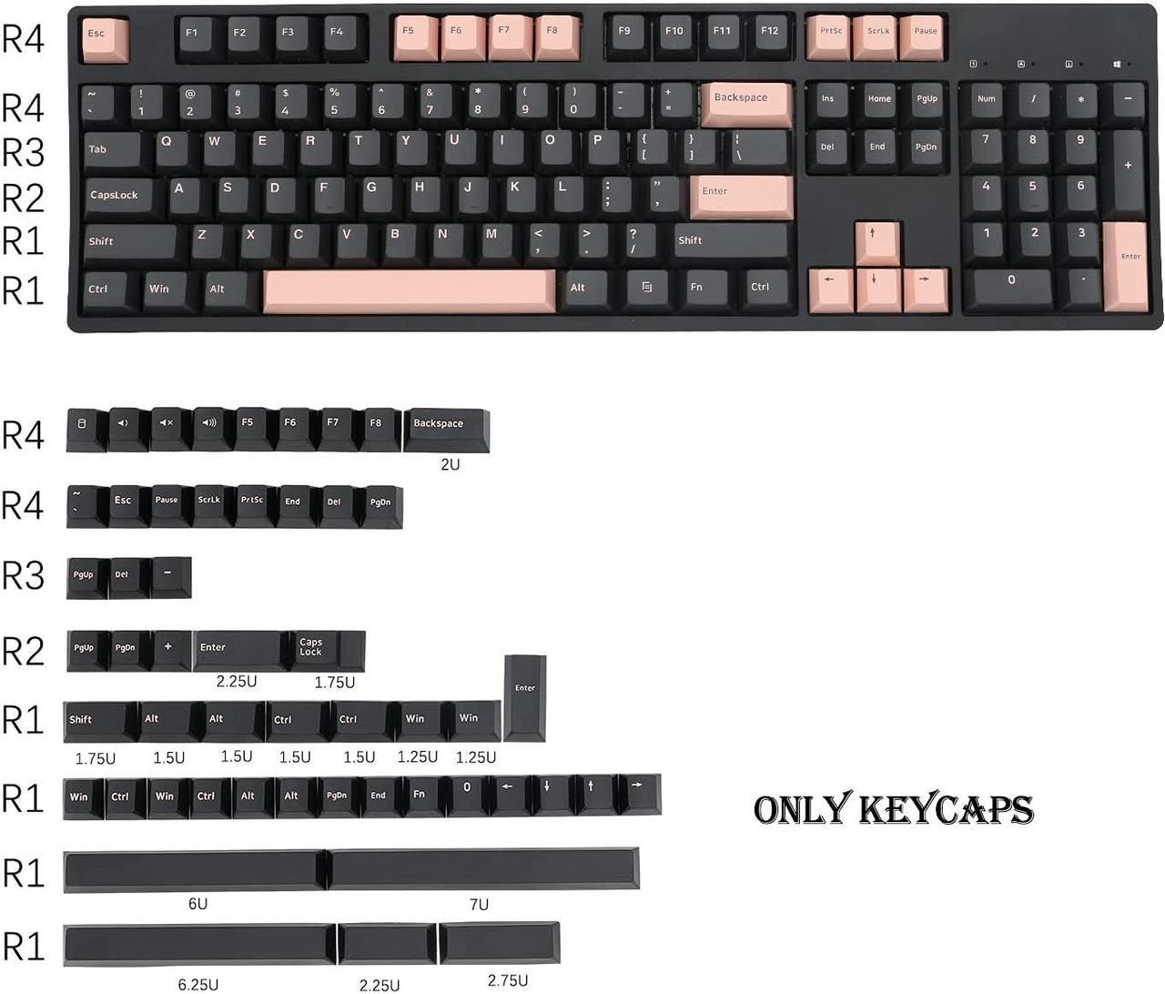 Main image of PBT Keycaps 155 Doubleshot Keys Cherry Profile Thick PBT Olive for Cherry MX Switch Mechanical Keyboards(Dark Olivia)