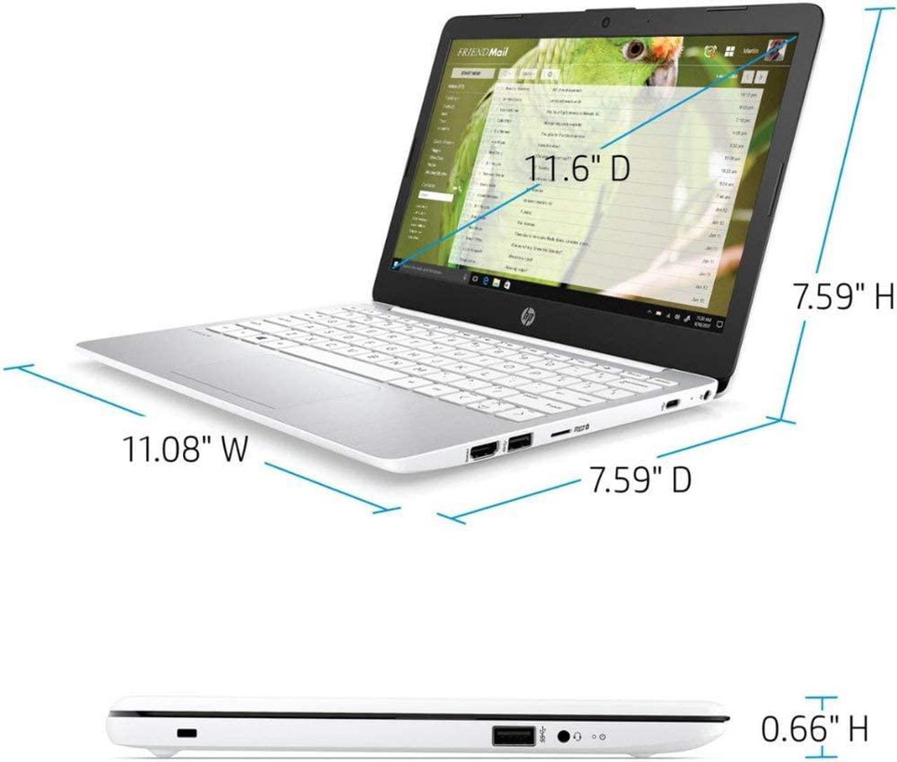 Alt view image 3 of 5 - HP Stream 11-AK0012 11.6" (1366x768) BT Celeron DualCore N4000 4GB RAM 64GB eMMC 1.1GHz WIN10 S Mode Webcam DIAMOND WHITE