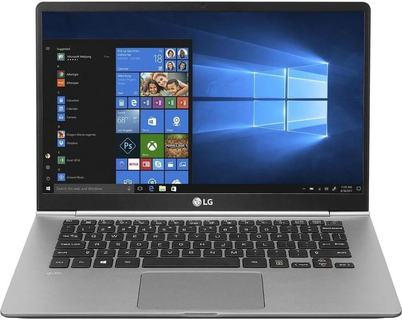 Main image of LG Gram 14Z980-A.AAS7U1 14" Touch 8GB 512GB SSD Core i7-8550U 1.8GHz Win10H, Dark Silver