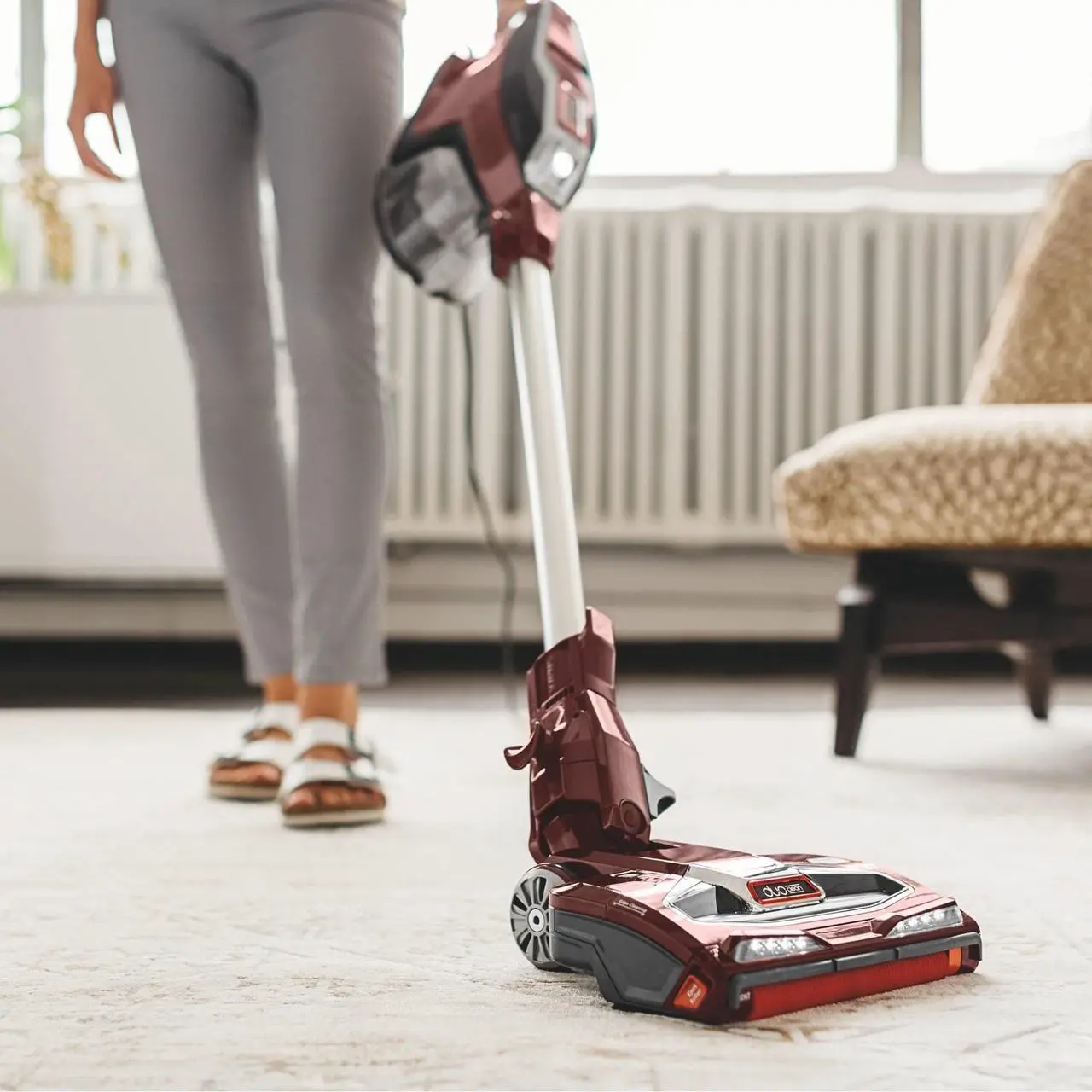 Alt view image 2 of 3 - Shark Rocket DuoClean Ultra-Light Corded Stick Vacuum, Red