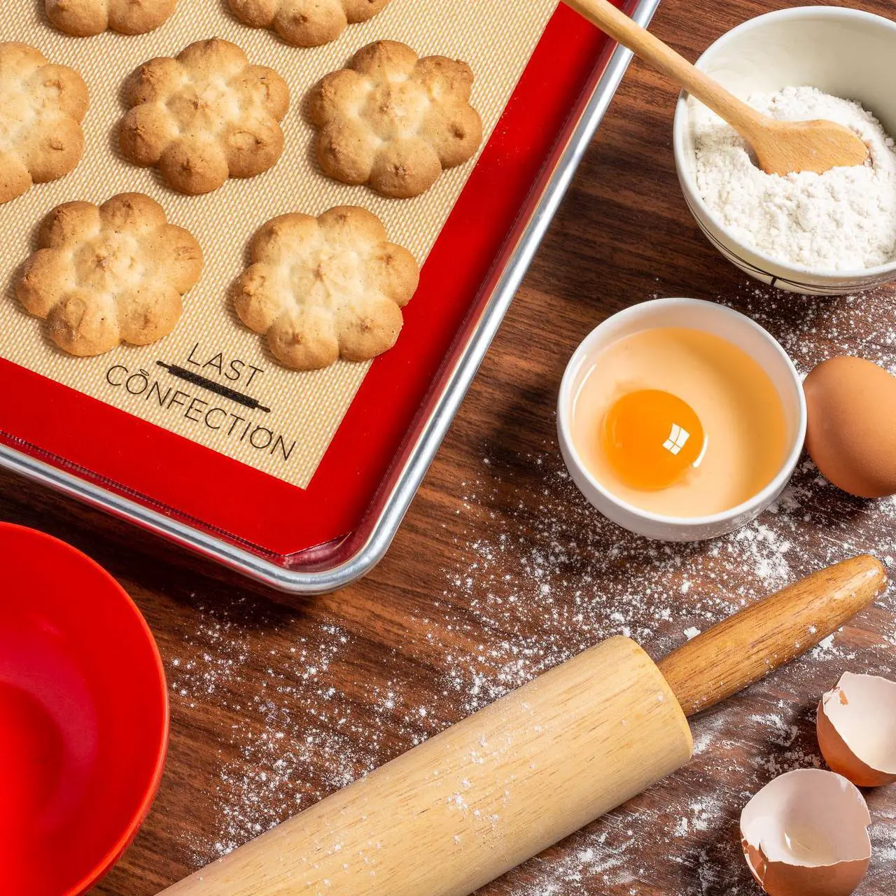 Alt view image 5 of 6 - Last Confection Silicone Baking Mat - Set of 2 Non-Stick Half Sheet (11-5/8" x 16-1/2") Professional Food Safe Tray Pan Liners