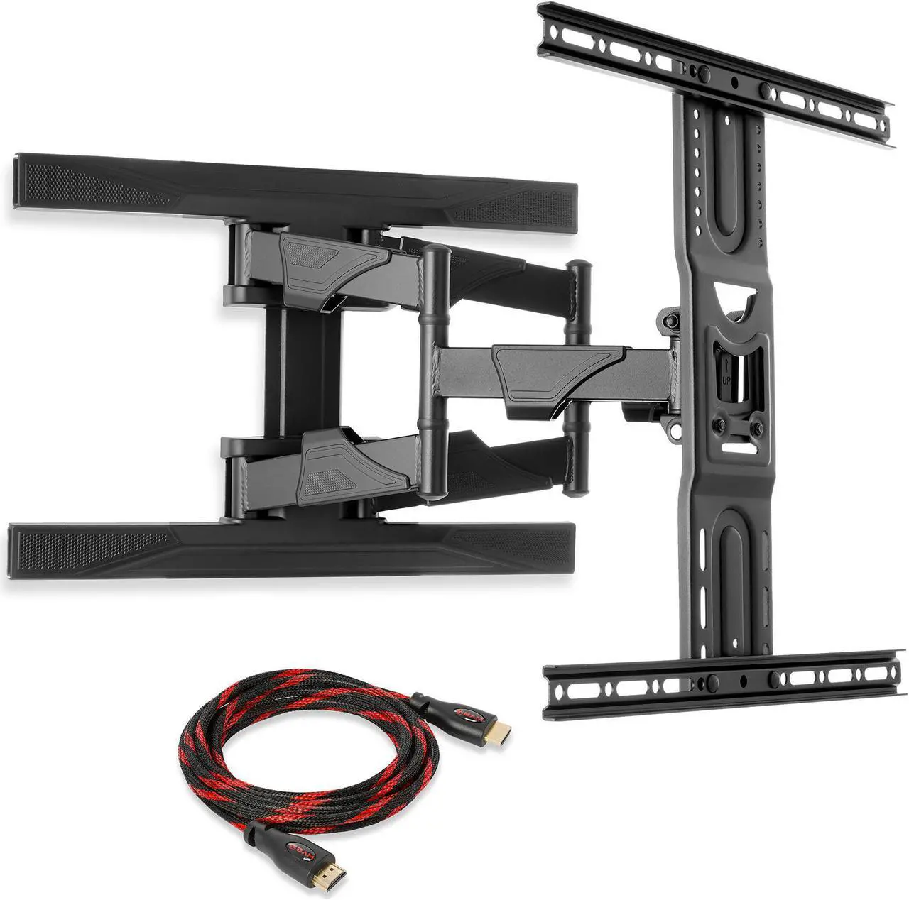 Main image of Mount Factory Heavy-Duty Full Motion TV Wall Mount - Articulating Swivel Bracket Fits Flat Screen Televisions from 42" to 70" (VESA 400 x 600 Compatible) - Tilt Swing Out Arm with 10' HDMI Cable