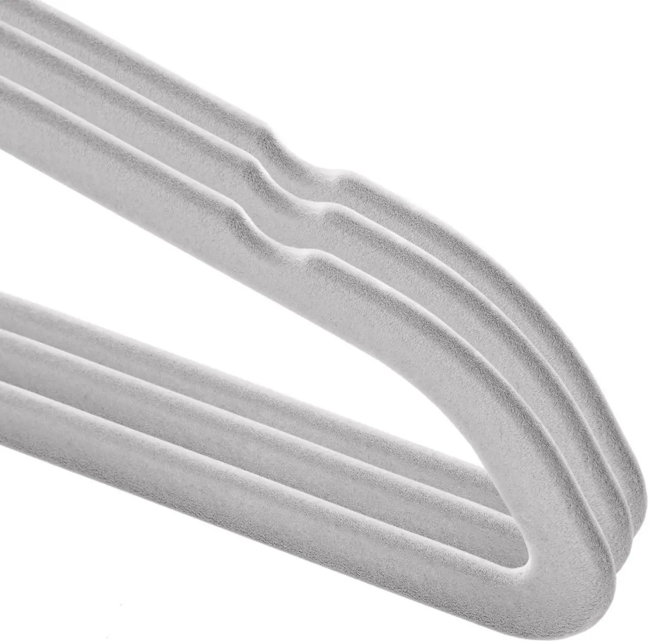 Alt view image 3 of 6 - Casafield 50 Gray Velvet Suit Hangers - Space-Saving Non-Slip Clothes Hanger