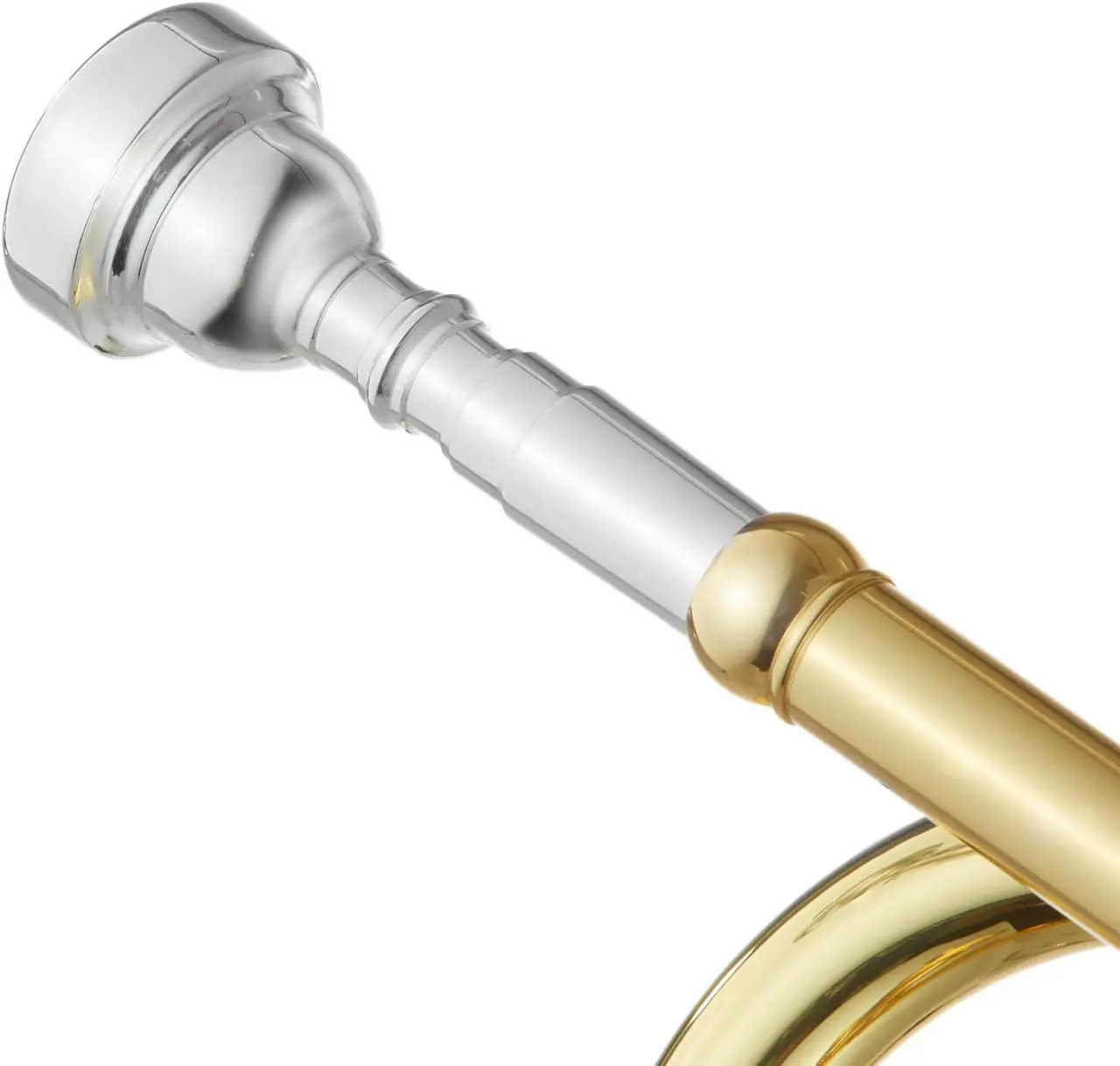 Alt view image 5 of 6 - Ashthorpe Standard Bb Trumpet with Gold Brass Finish - Includes Case, Mouthpiece, Gloves, Cleaning Cloth, Valve Oil