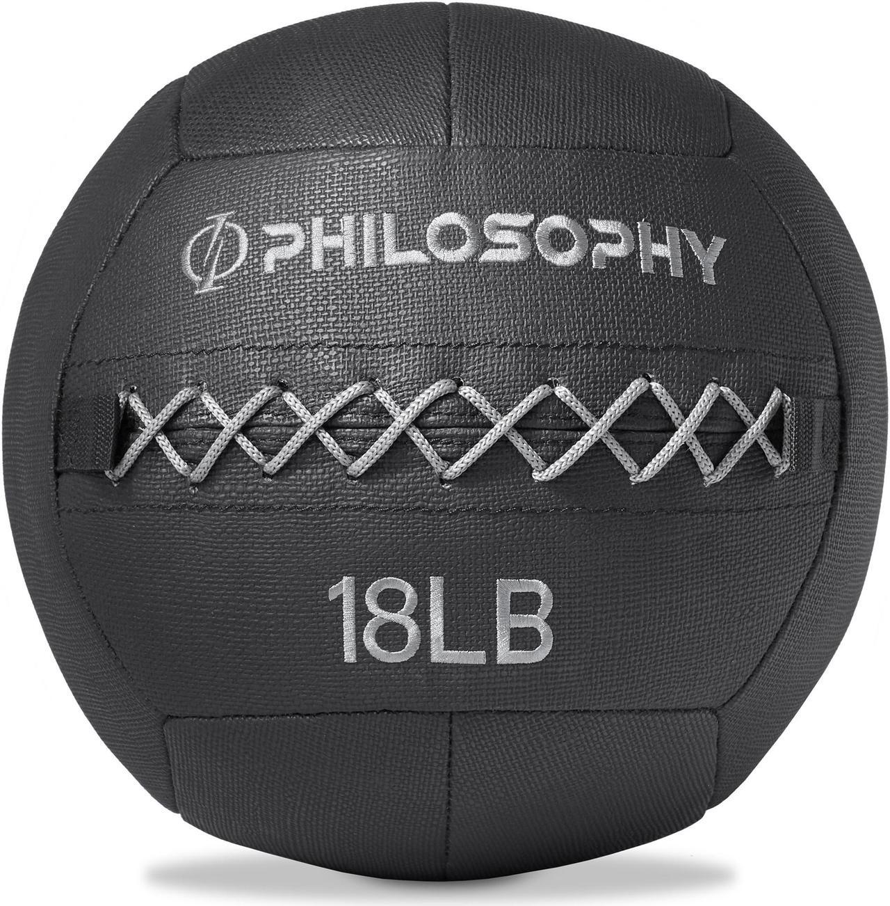 Main image of Philosophy Gym Wall Ball, 18 LB - Soft Shell Weighted Medicine Ball with Non-Slip Grip