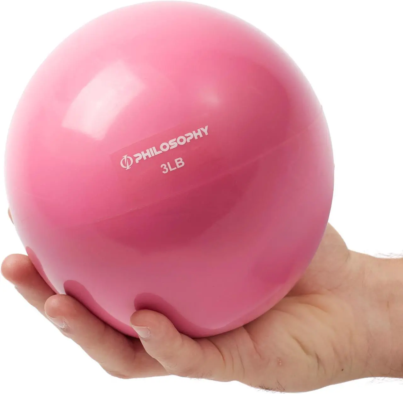 Alt view image 2 of 6 - Philosophy Gym Toning Ball, 3 LB, Pink - Soft Weighted Mini Medicine Ball