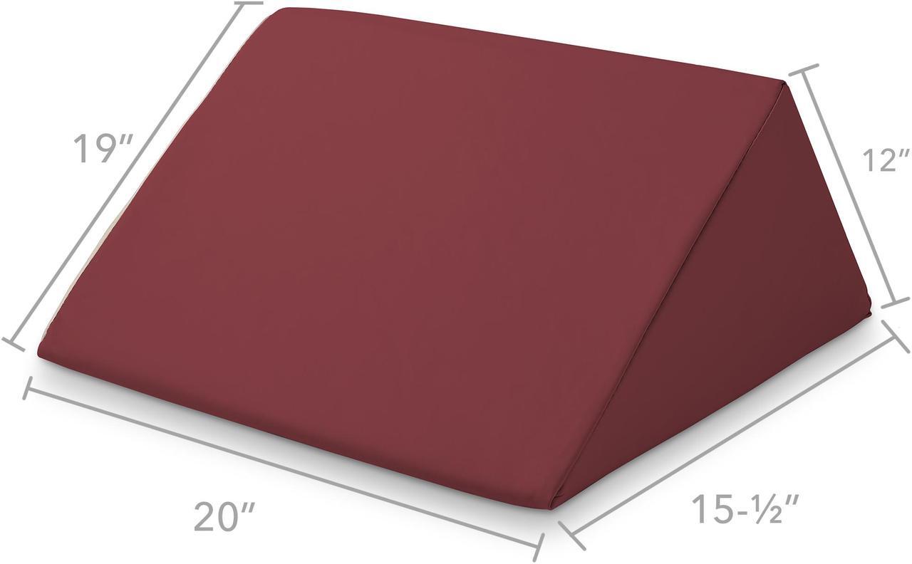 Alt view image 2 of 6 - Saloniture Triangle Wedge Massage Table Bolster Pillow, Extra Large - 19 x 12 x 20 x 15.5 Inch - Burgundy