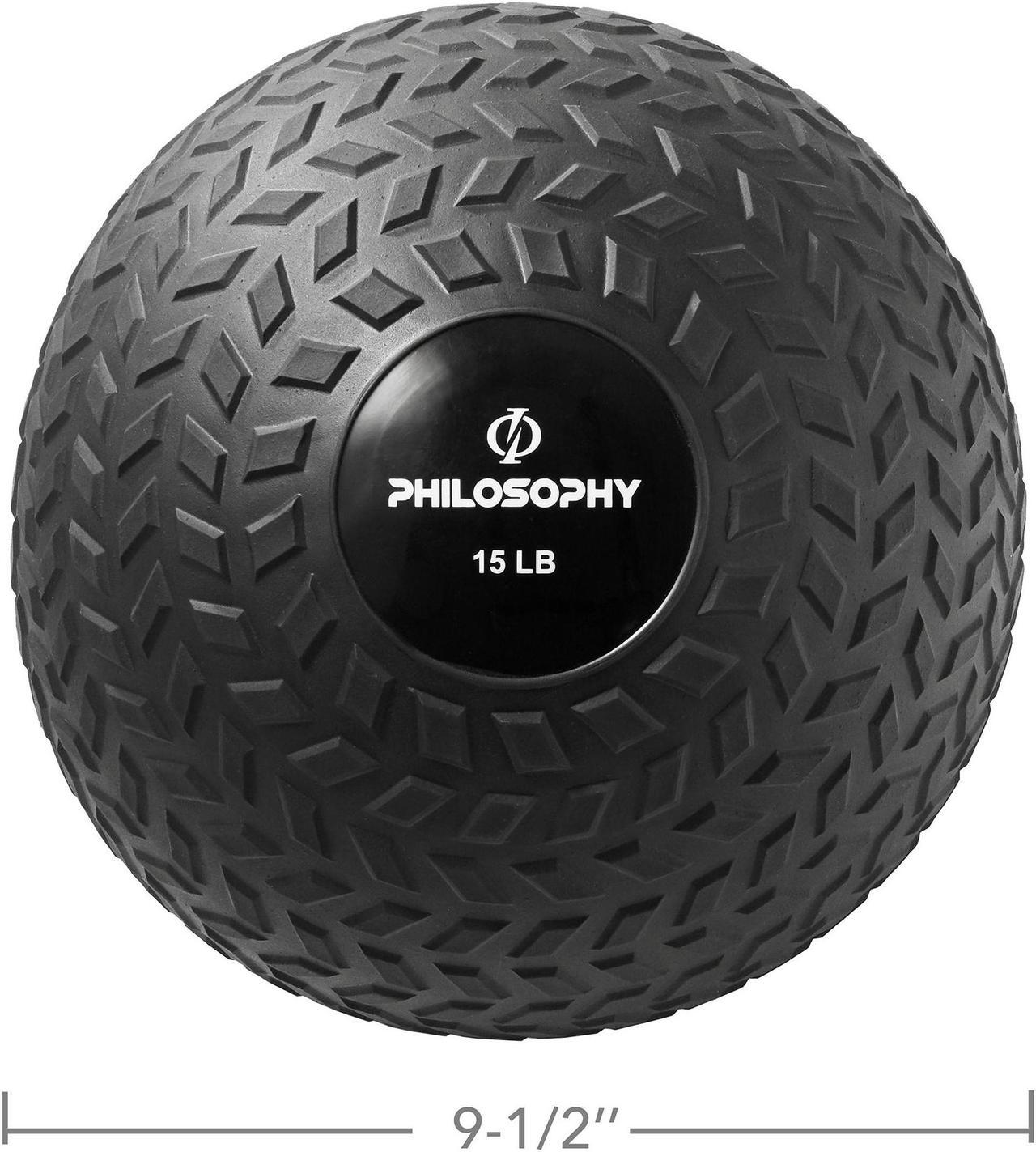 Alt view image 4 of 6 - Philosophy Gym Slam Ball, 15 LB - Weighted Fitness Medicine Ball with Easy Grip Tread