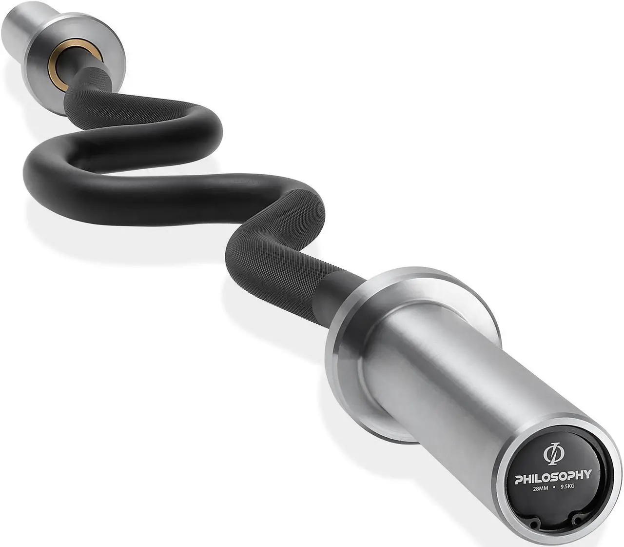 Main image of Philosophy Gym 47" Super Curl Olympic Barbell -9.5KG 28mm Grip 400LB Capacity 4 Needle Bearing 2" Weightlifting Bar