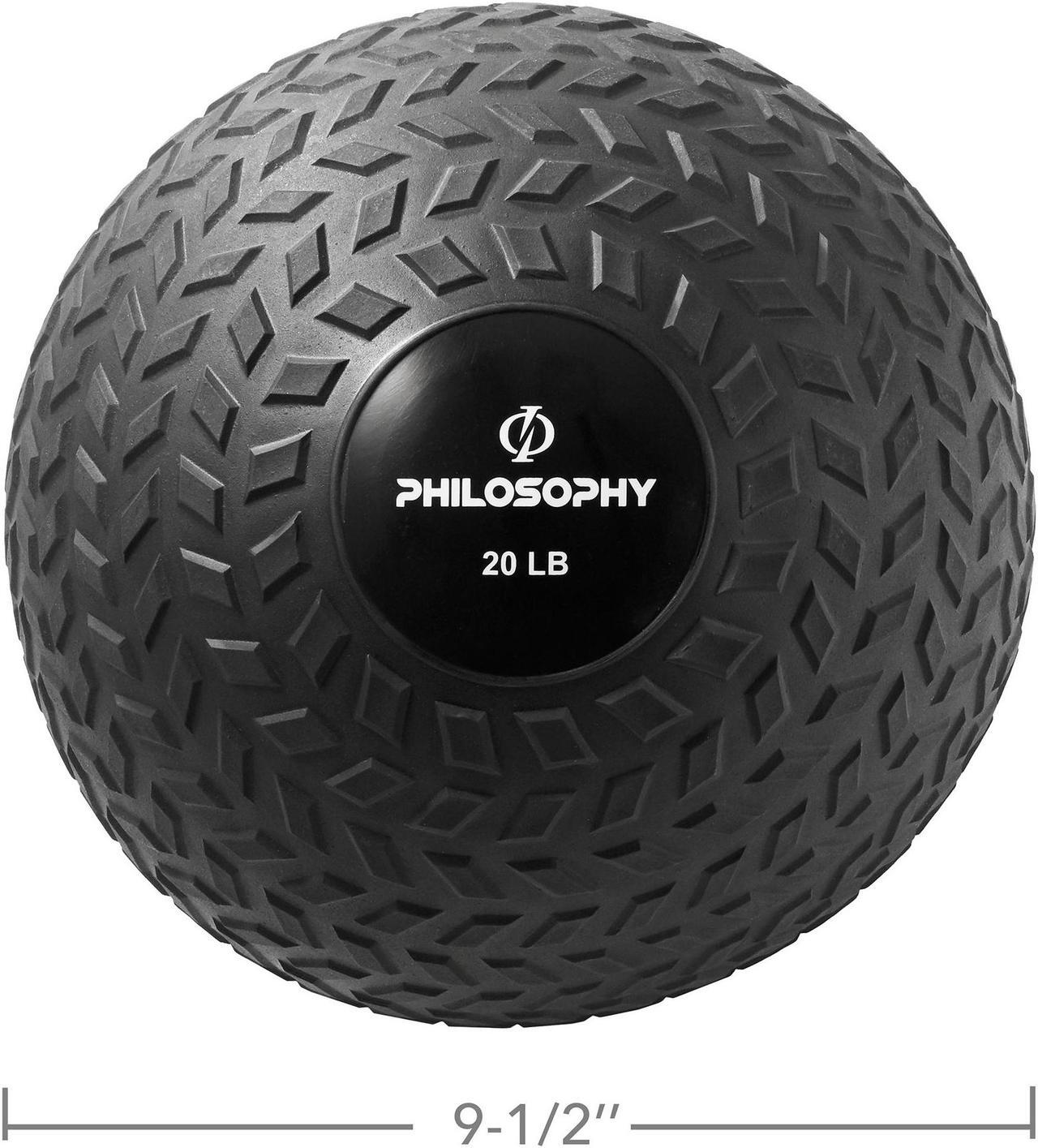 Alt view image 4 of 6 - Philosophy Gym Slam Ball, 20 LB - Weighted Fitness Medicine Ball with Easy Grip Tread