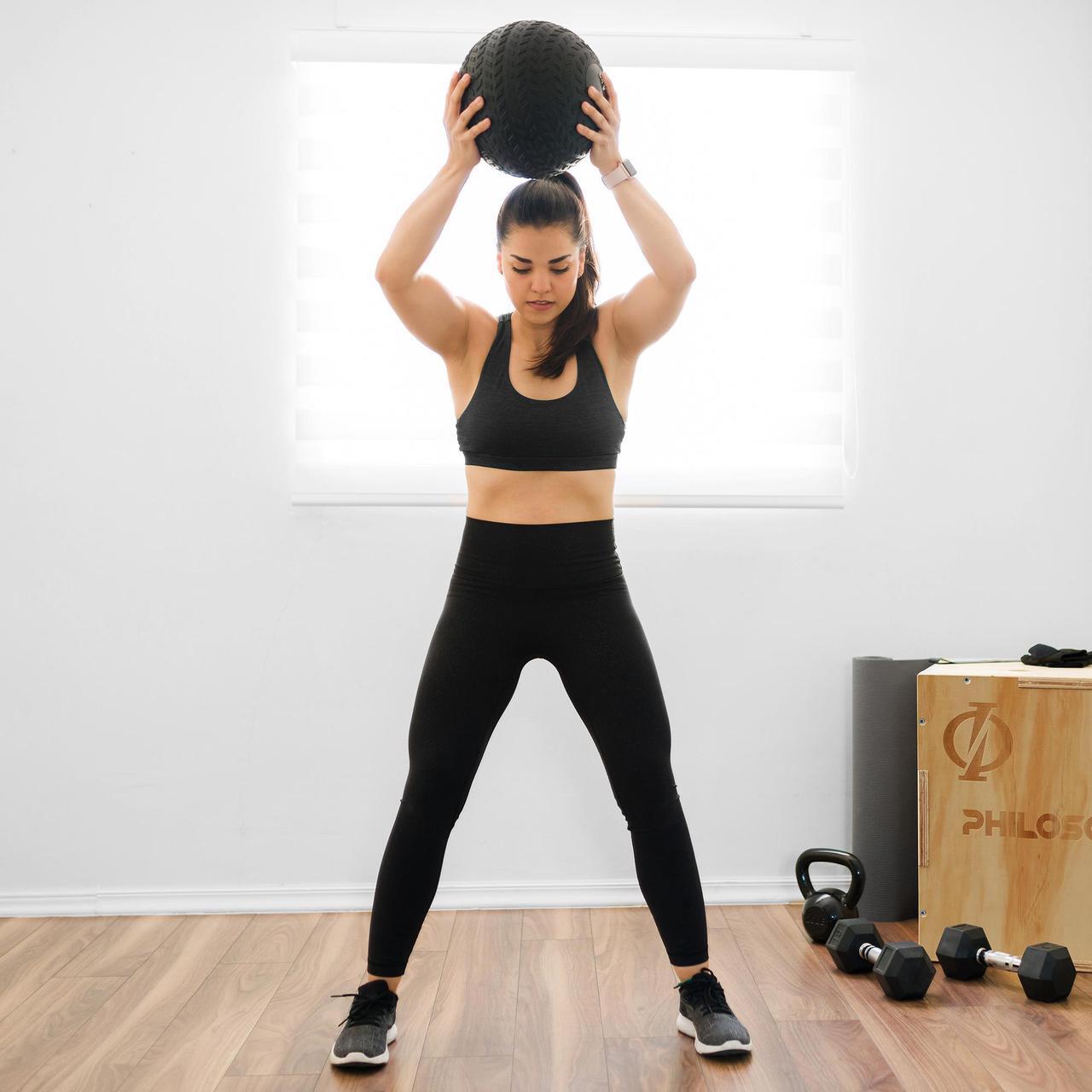 Alt view image 5 of 6 - Philosophy Gym Slam Ball, 20 LB - Weighted Fitness Medicine Ball with Easy Grip Tread