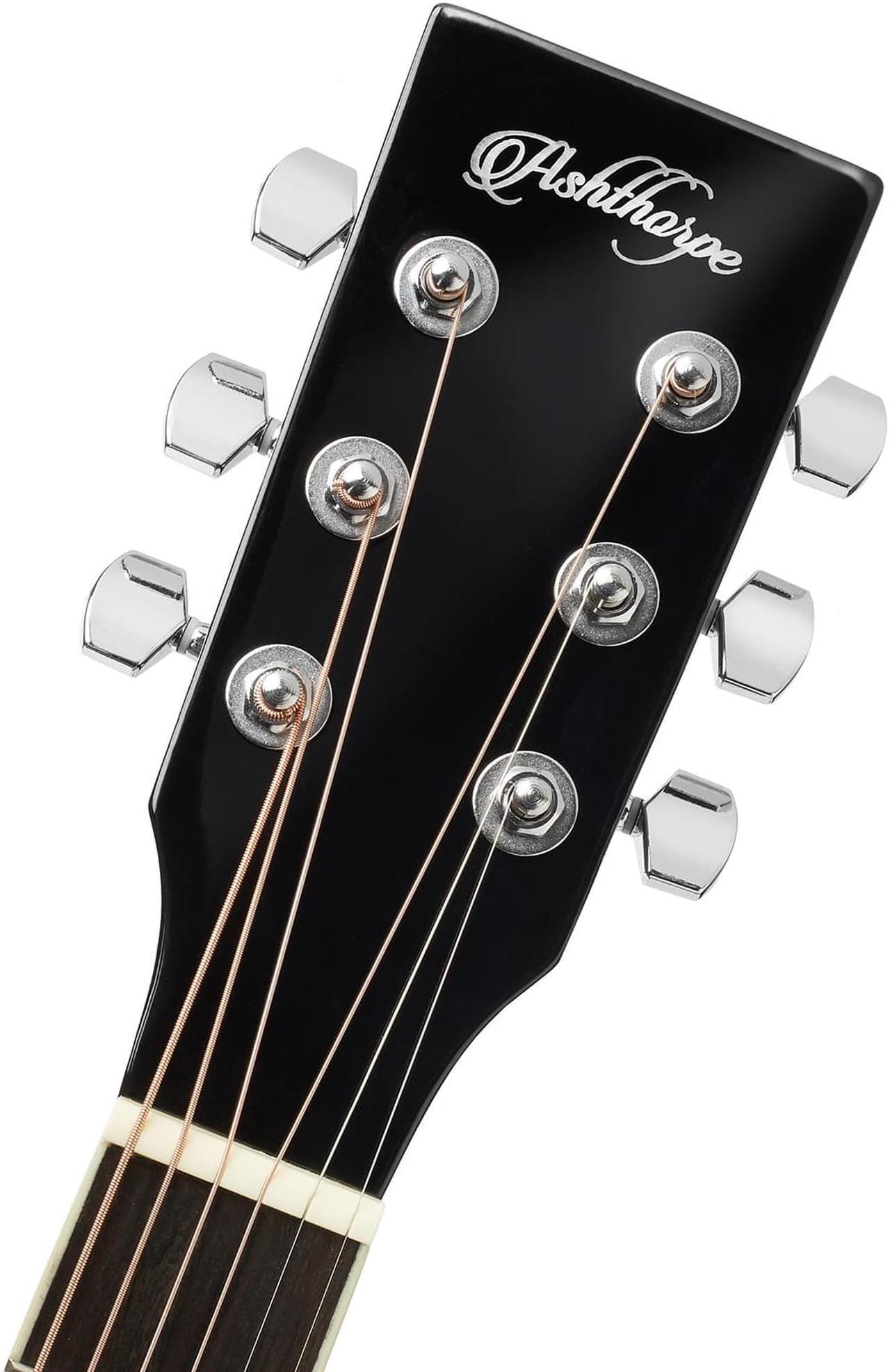 Alt view image 5 of 6 - Ashthorpe Full-Size Cutaway Thinline Acoustic-Electric Guitar Package - Premium Tonewoods - Sunburst