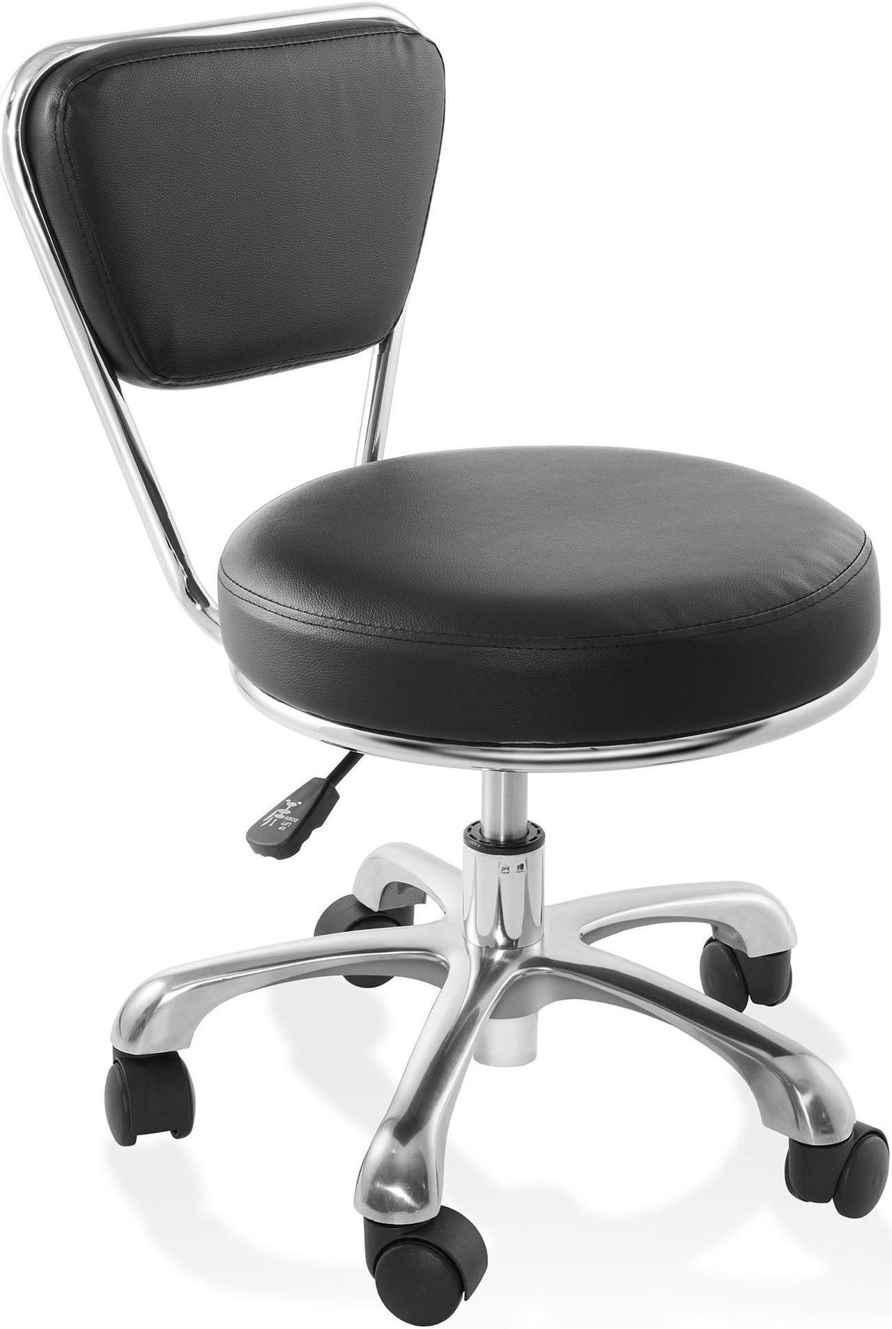 Main image of Saloniture Rolling Hydraulic Salon Stool with Backrest- Adjustable Swivel Chair for Spa, Shop, Salon, Massage, Medical, Work or Office
