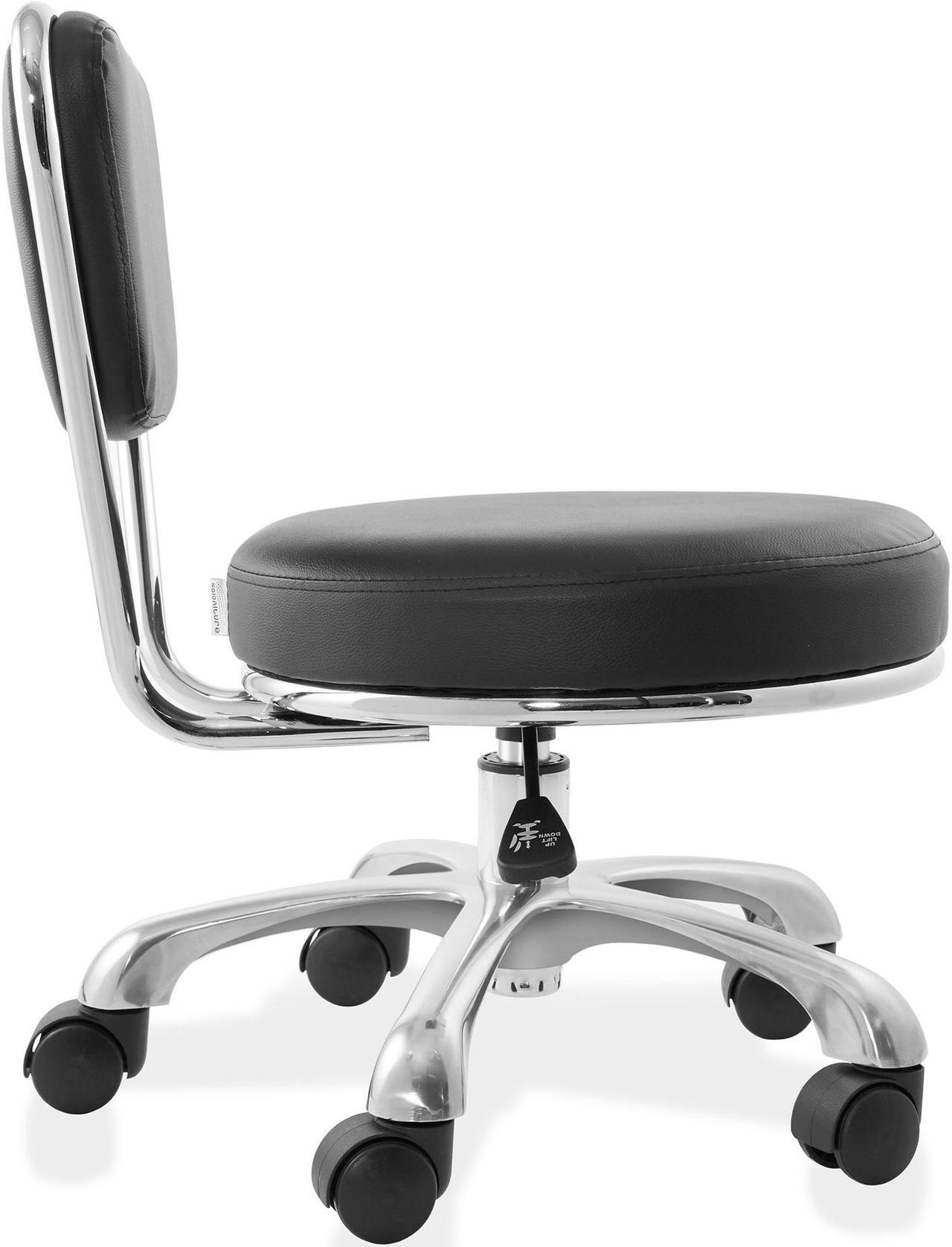 Alt view image 2 of 6 - Saloniture Rolling Hydraulic Salon Stool with Backrest- Adjustable Swivel Chair for Spa, Shop, Salon, Massage, Medical, Work or Office