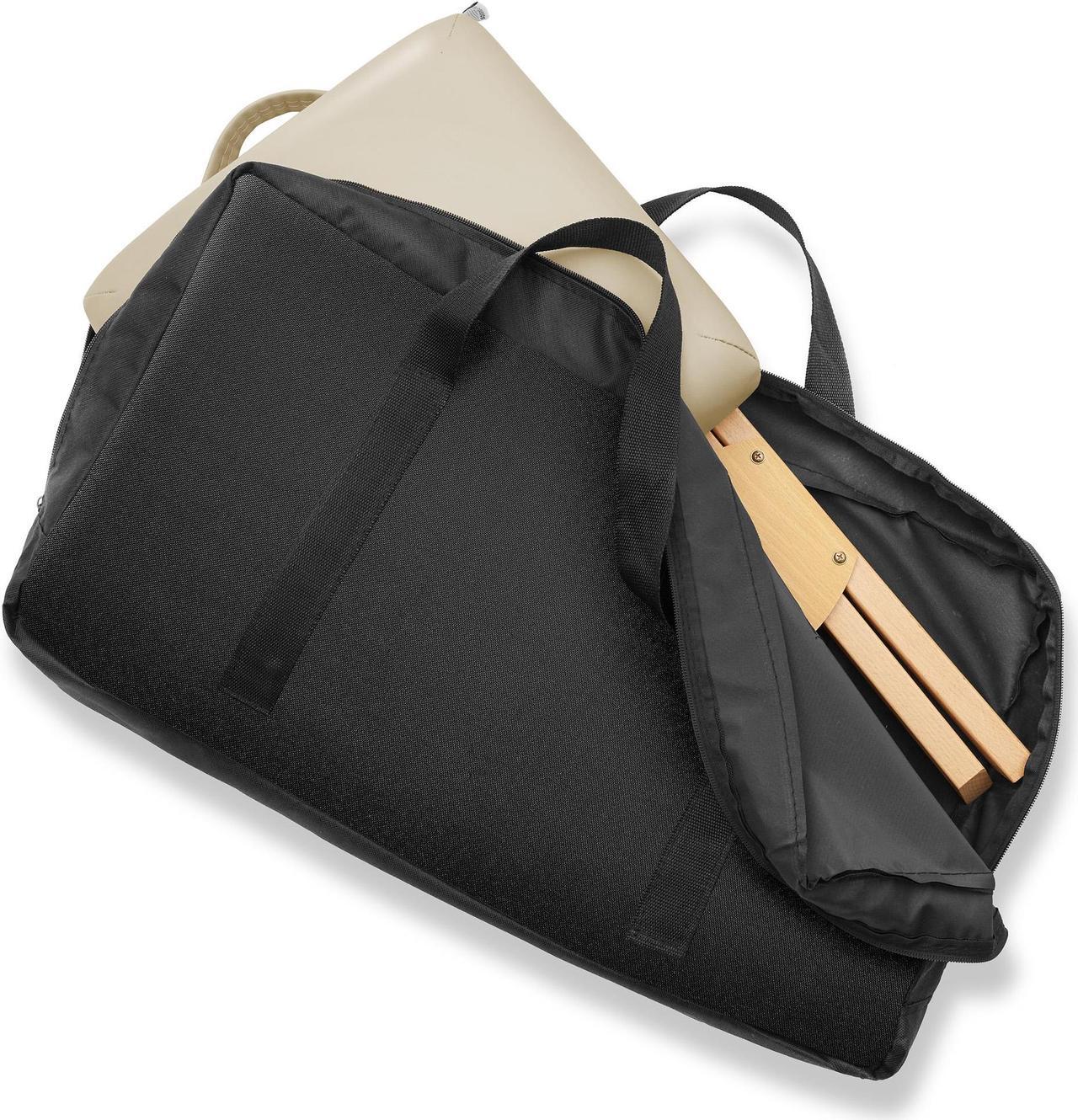 Alt view image 5 of 6 - Saloniture Wood Folding Massage Stool with Carrying Case, Cream