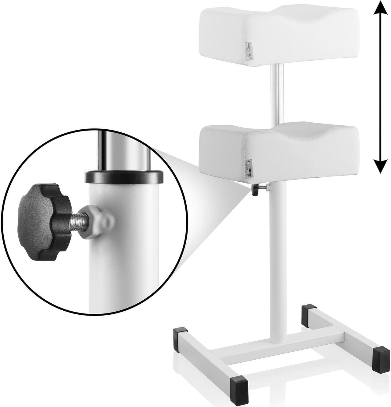 Alt view image 3 of 6 - Saloniture Portable Manicure / Pedicure Foot Rest Stand - Adjustable Stool for Nail Salon or Spa, White
