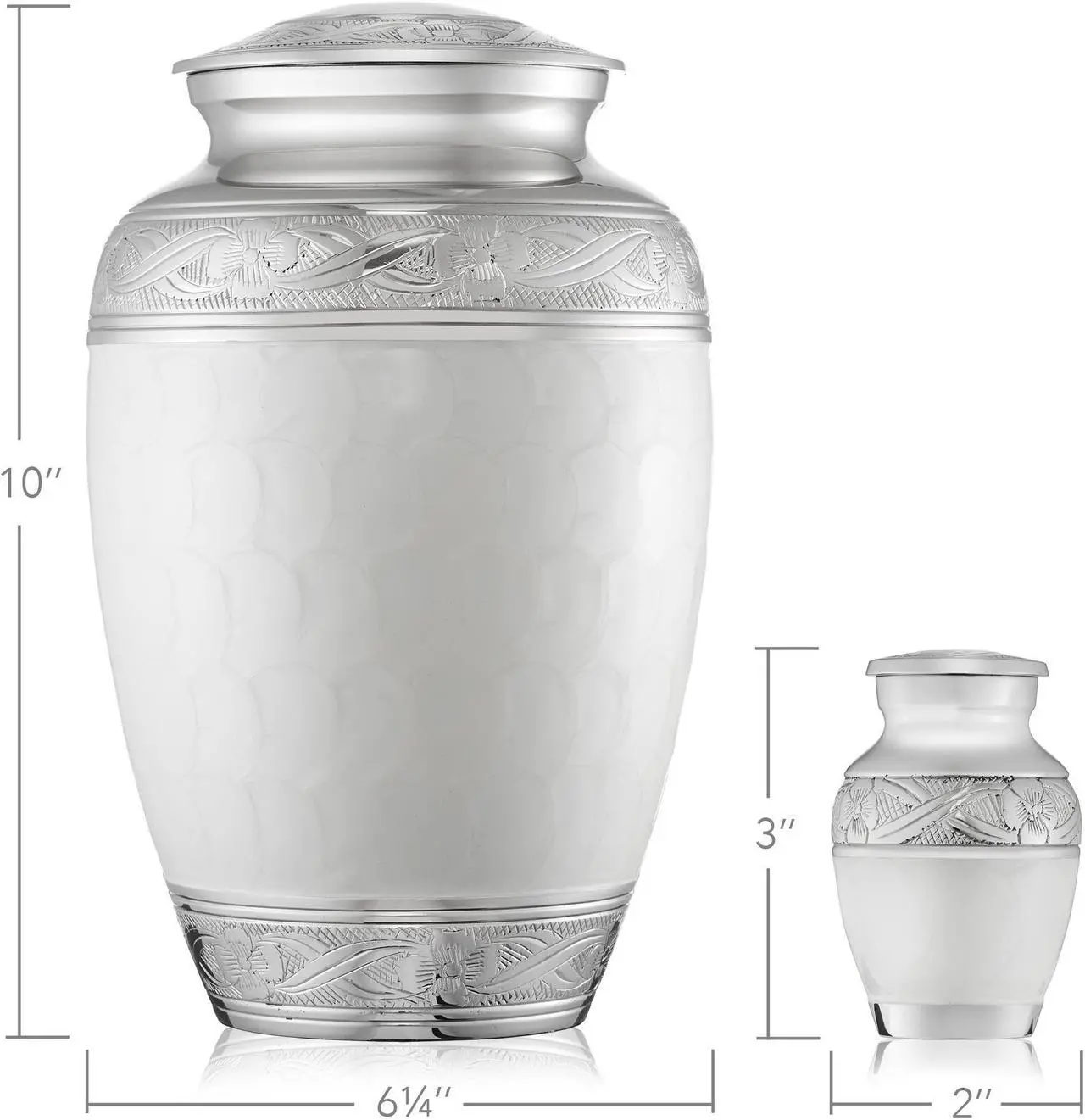 Alt view image 5 of 6 - Reminded Set of 5 Decorative Cremation Urns for Human Ashes - 1 Adult + 4 Keepsake Token Size, White