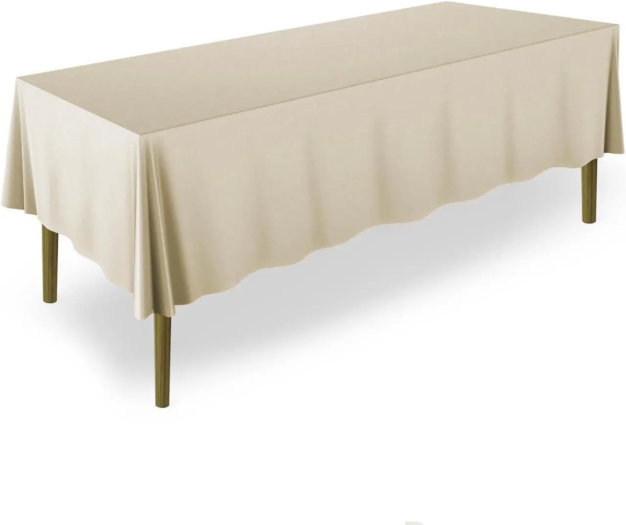 Main image of Lann's Linens - 5 Premium 60" x 102" Tablecloths for Wedding/Banquet/Restaurant - Rectangular Polyester Fabric Table Cloths - Beige