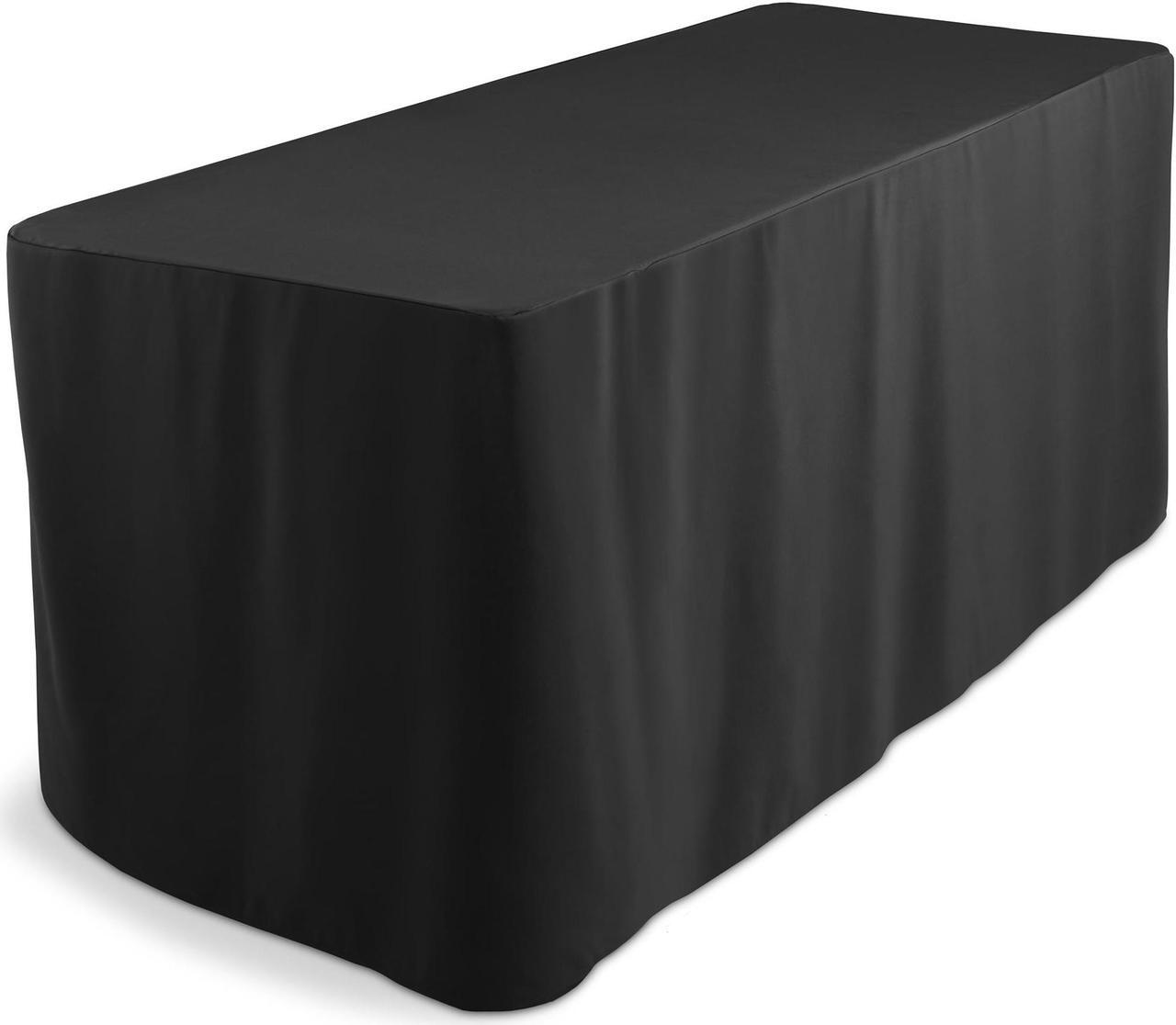 Alt view image 3 of 6 - Lann's Linens Premium 6' Trade Show Table Cover - Open Back Fitted Tablecloth - Black