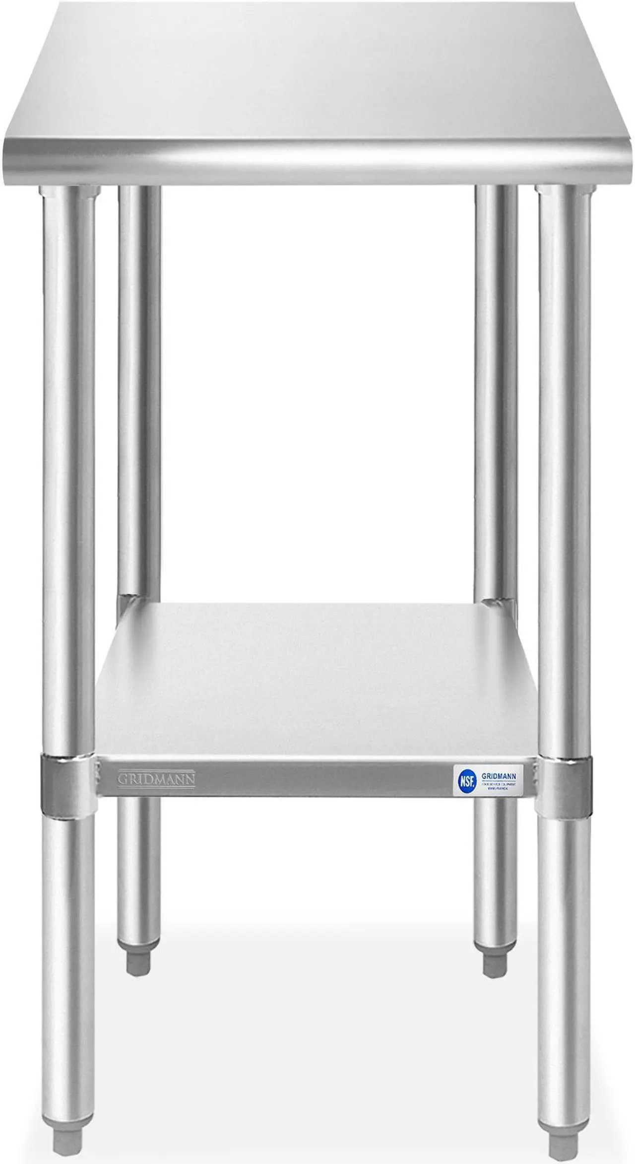 Alt view image 2 of 6 - GRIDMANN Stainless Steel Work Table 18 x 30 Inches, NSF Commercial Kitchen Prep Table with Under Shelf for Restaurant and Home