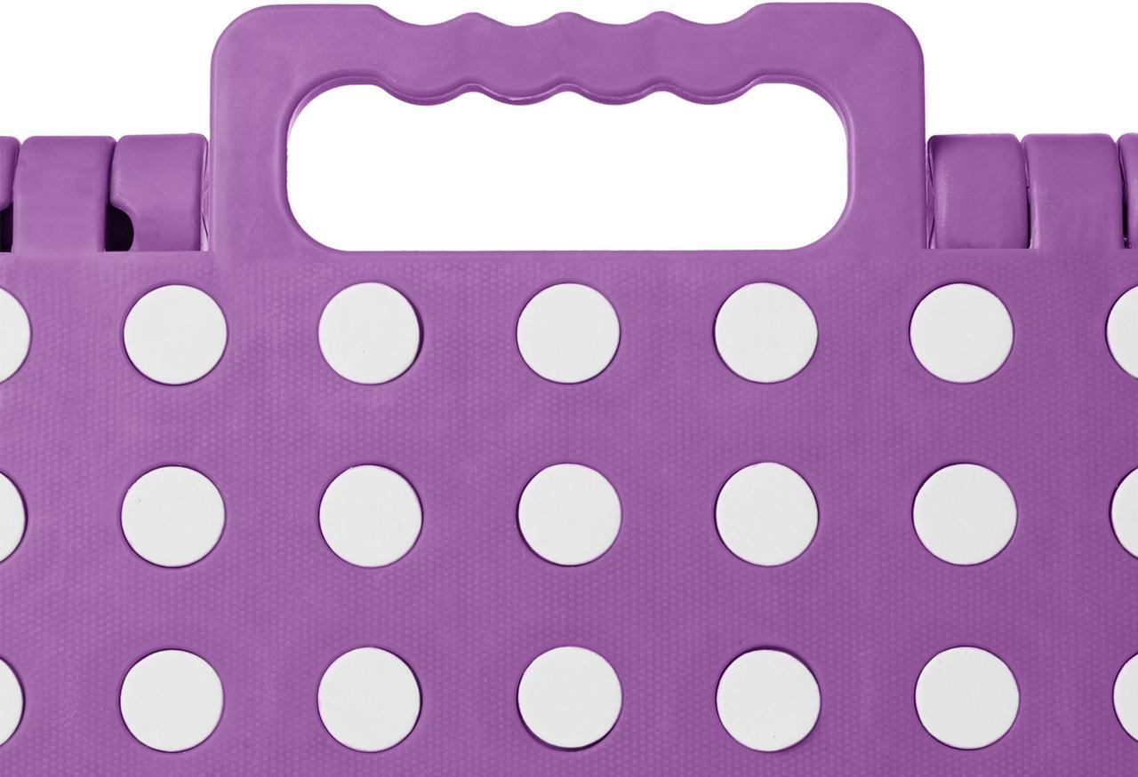 Alt view image 4 of 6 - Casafield 9" Folding Step Stool with Handle (Set of 2), Purple - Portable Collapsible Small Plastic Foot Stool for Kids and Adults - Use in the Kitchen, Bathroom and Bedroom