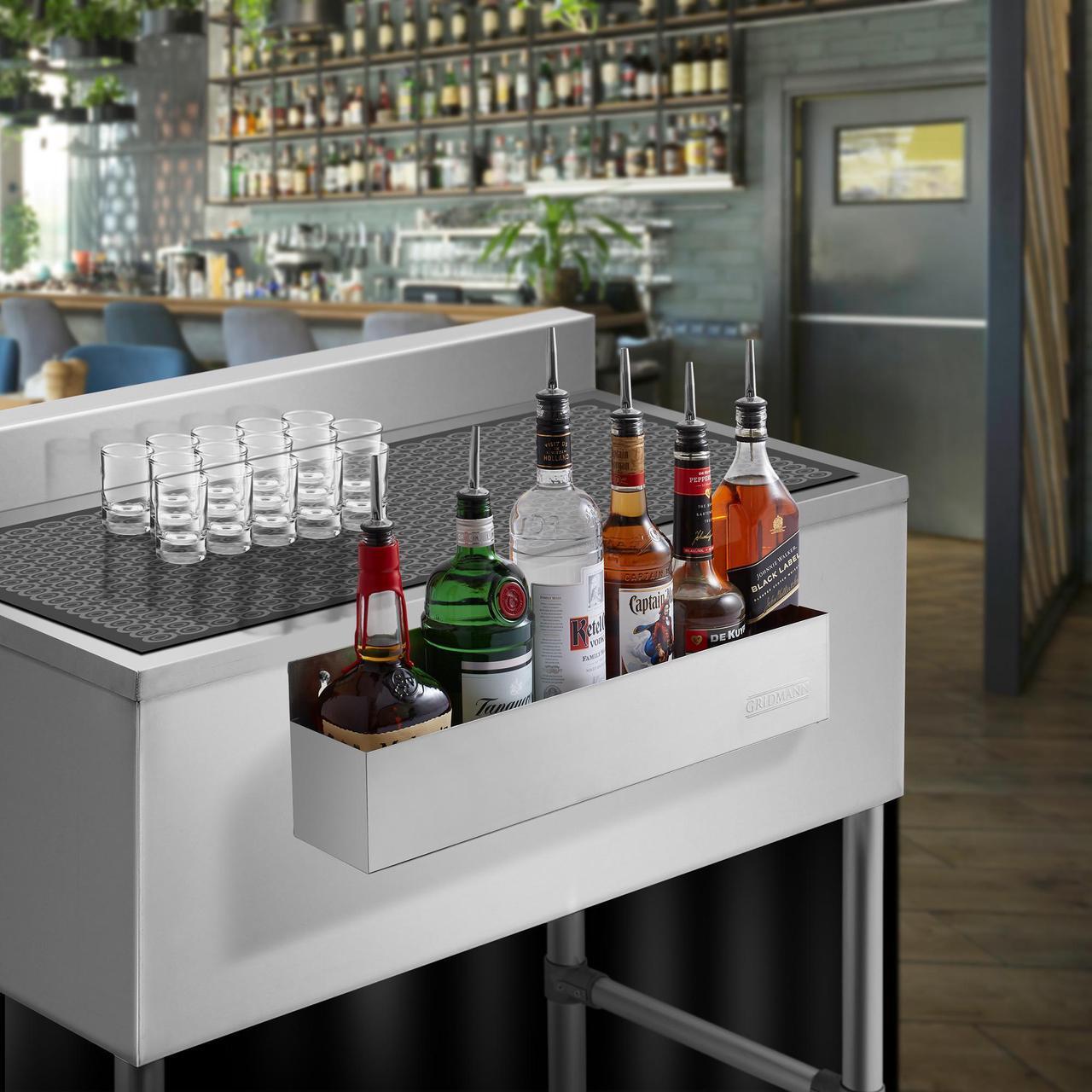 Alt view image 2 of 6 - GRIDMANN 22-inch Single Speed Rail - Stainless Steel Liquor Bottle Holder Rack for Bars