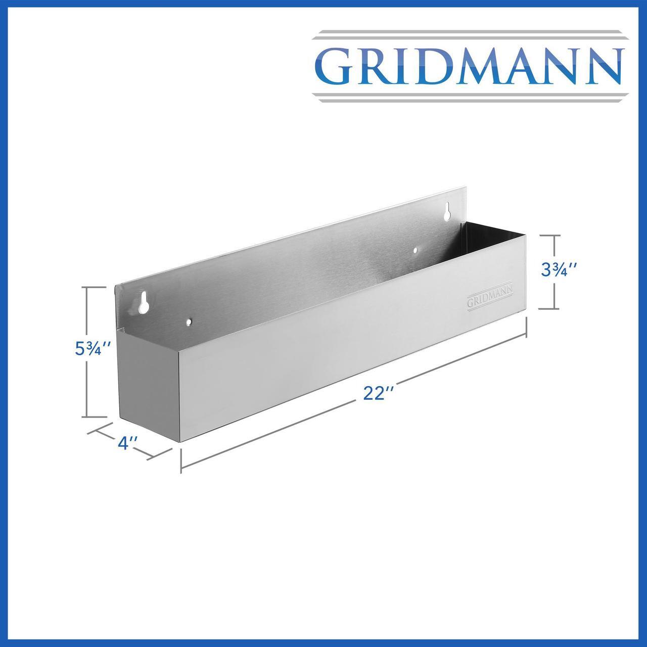 Alt view image 6 of 6 - GRIDMANN 22-inch Single Speed Rail - Stainless Steel Liquor Bottle Holder Rack for Bars