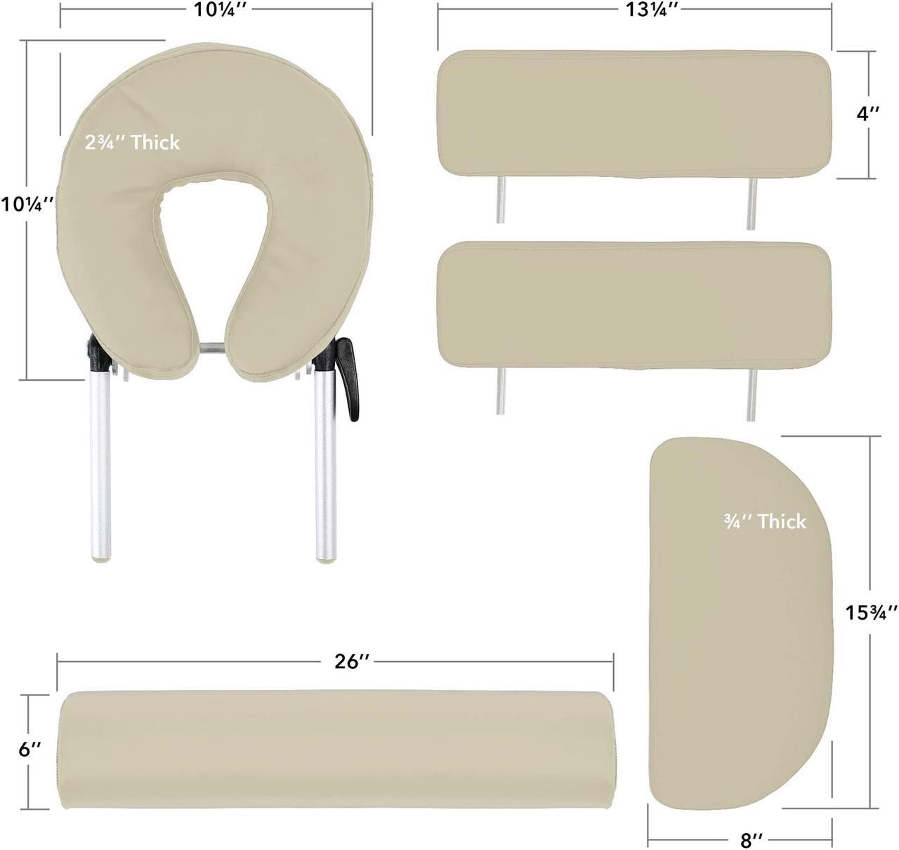 Alt view image 5 of 8 - Saloniture Professional Portable Massage Table with Backrest - Cream