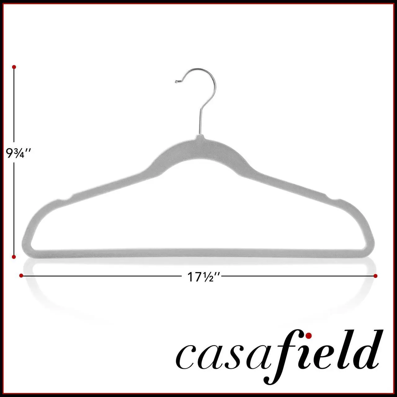 Alt view image 5 of 6 - Casafield 50 Gray Velvet Suit Hangers - Space-Saving Non-Slip Clothes Hanger