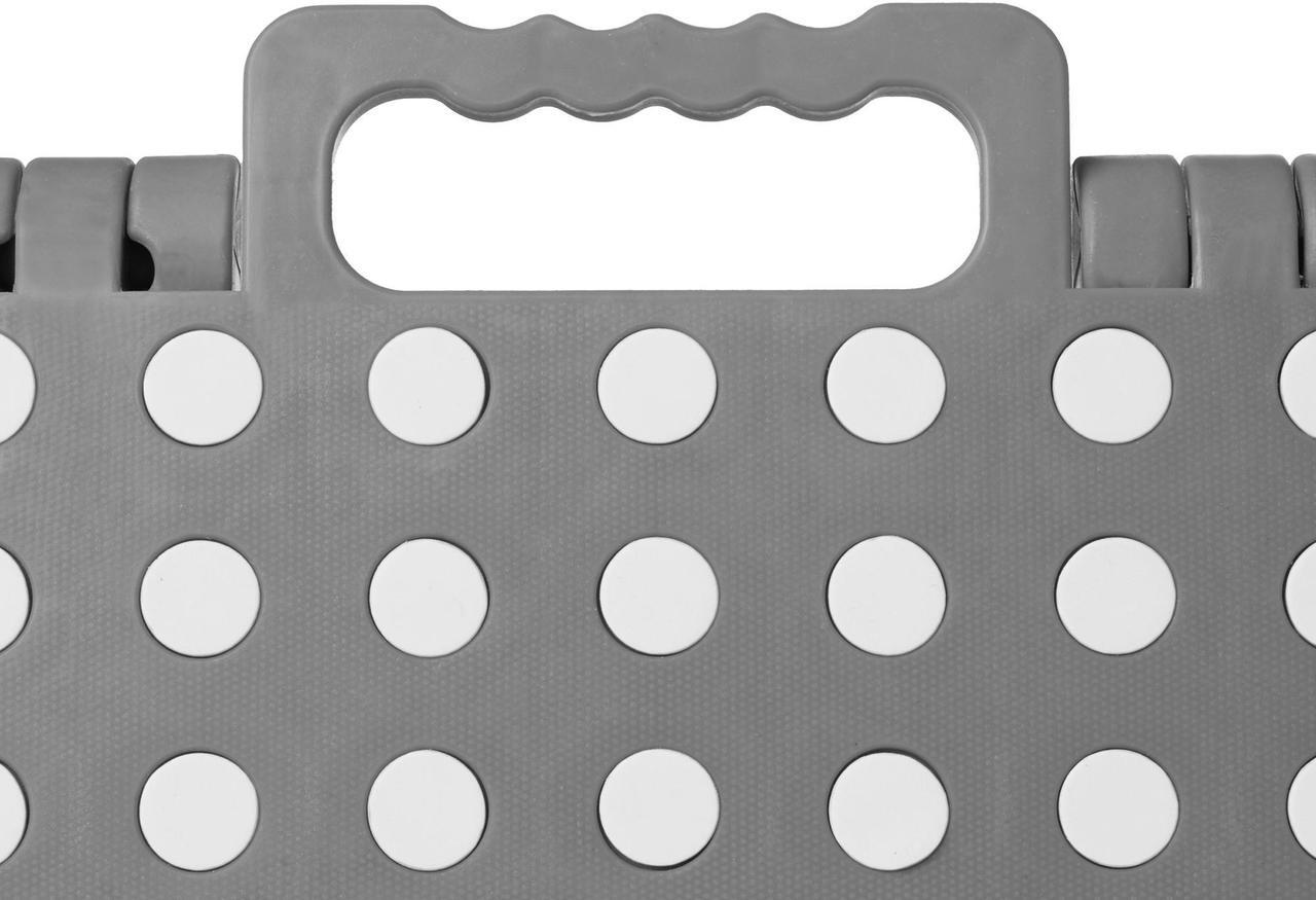 Alt view image 4 of 6 - Casafield 13" Folding Step Stool with Handle (Set of 2), Gray - Portable Collapsible Small Plastic Foot Stool for Adults - Use in the Kitchen, Bathroom and Bedroom