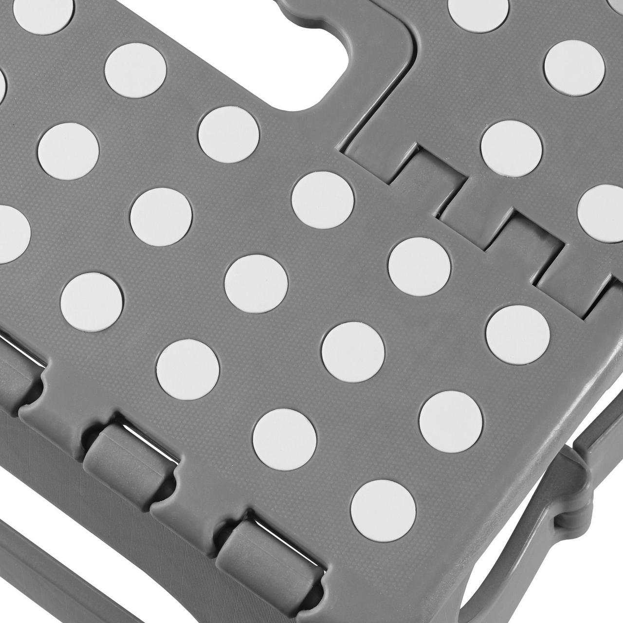 Alt view image 5 of 6 - Casafield 16" Folding Step Stool with Handle (Set of 2), Gray - Portable Collapsible Small Plastic Foot Stool for Adults - Use in the Kitchen, Bathroom and Bedroom