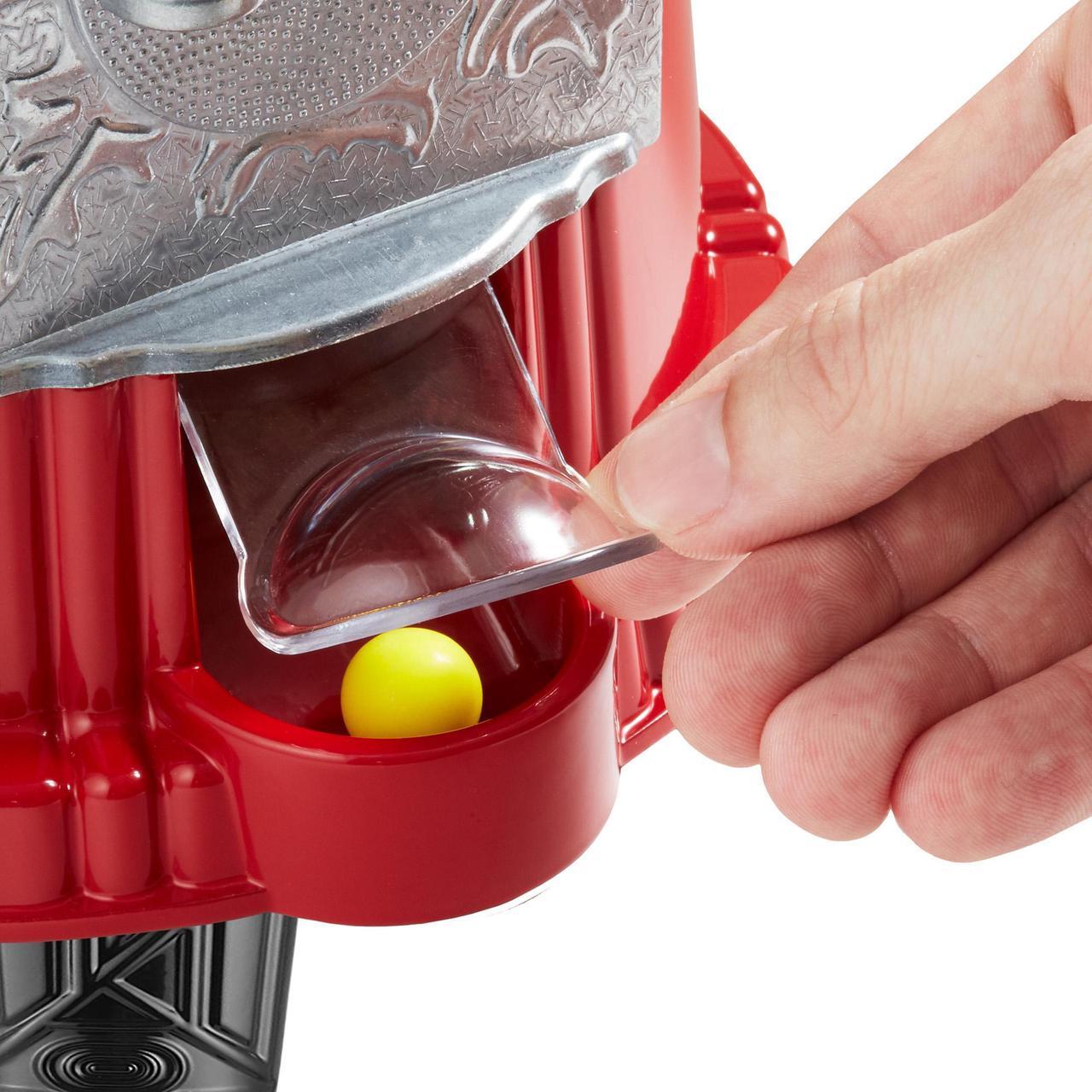 Alt view image 6 of 6 - Olde Midway 15" Gumball Machine with Stand - Red, Vintage-Style Bubble Gum Candy Dispenser with Glass Globe and Metal Base